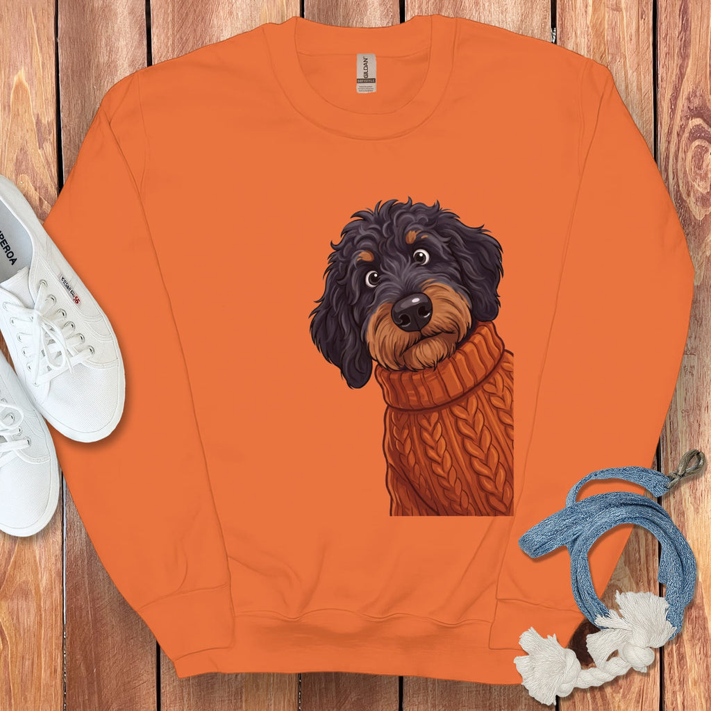 Sweater Weather Phantom Goldendoodle Sweatshirt in Orange / M by Puppy Jo