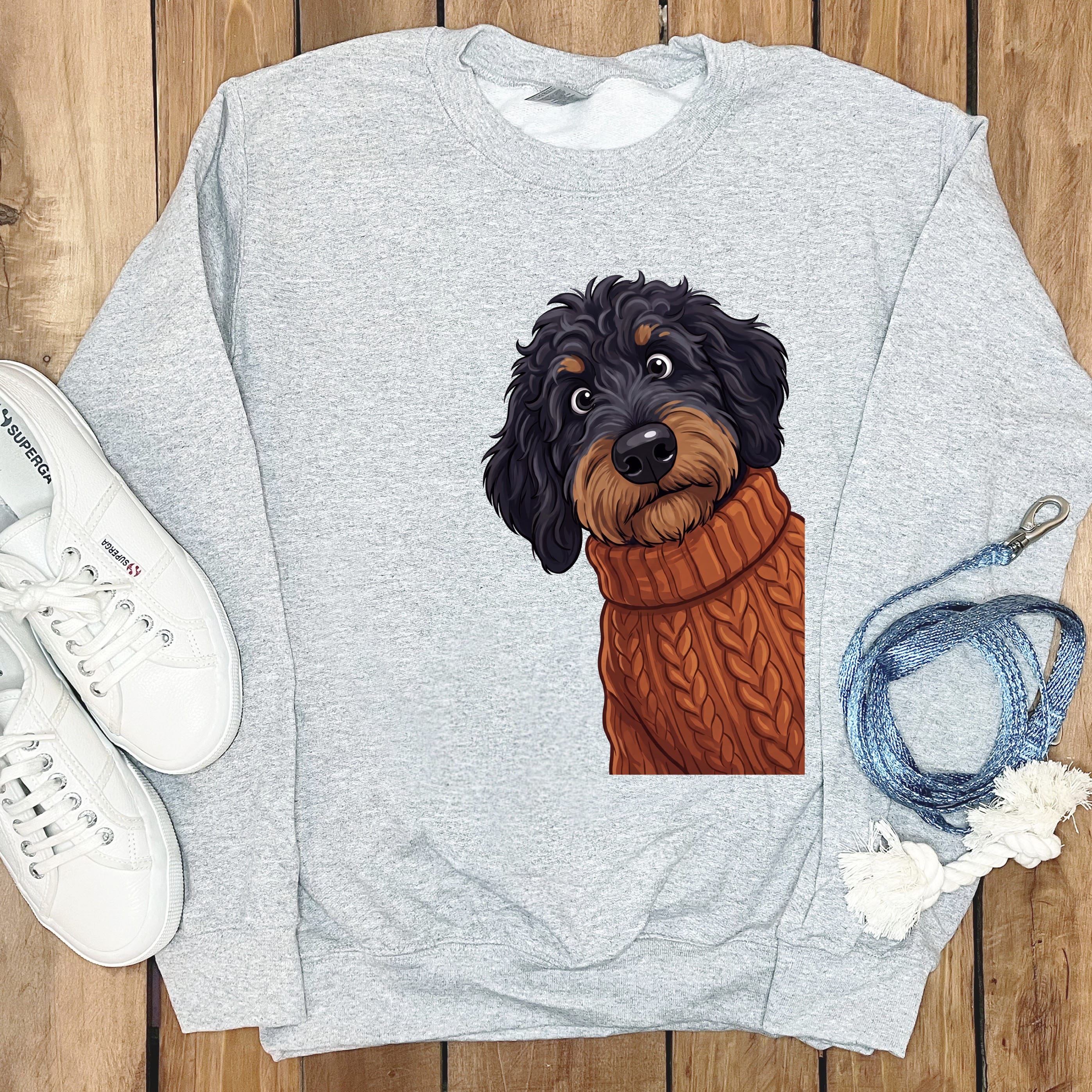 Sweater Weather Phantom Goldendoodle Sweatshirt in Sport Grey / S by Puppy Jo