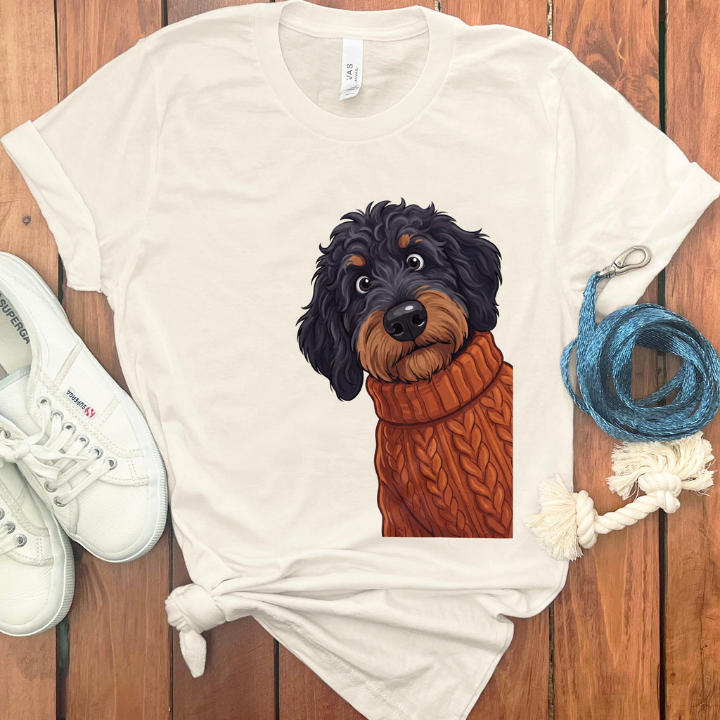 Sweater Weather Phantom Goldendoodle T-Shirt in Natural / S by Puppy Jo