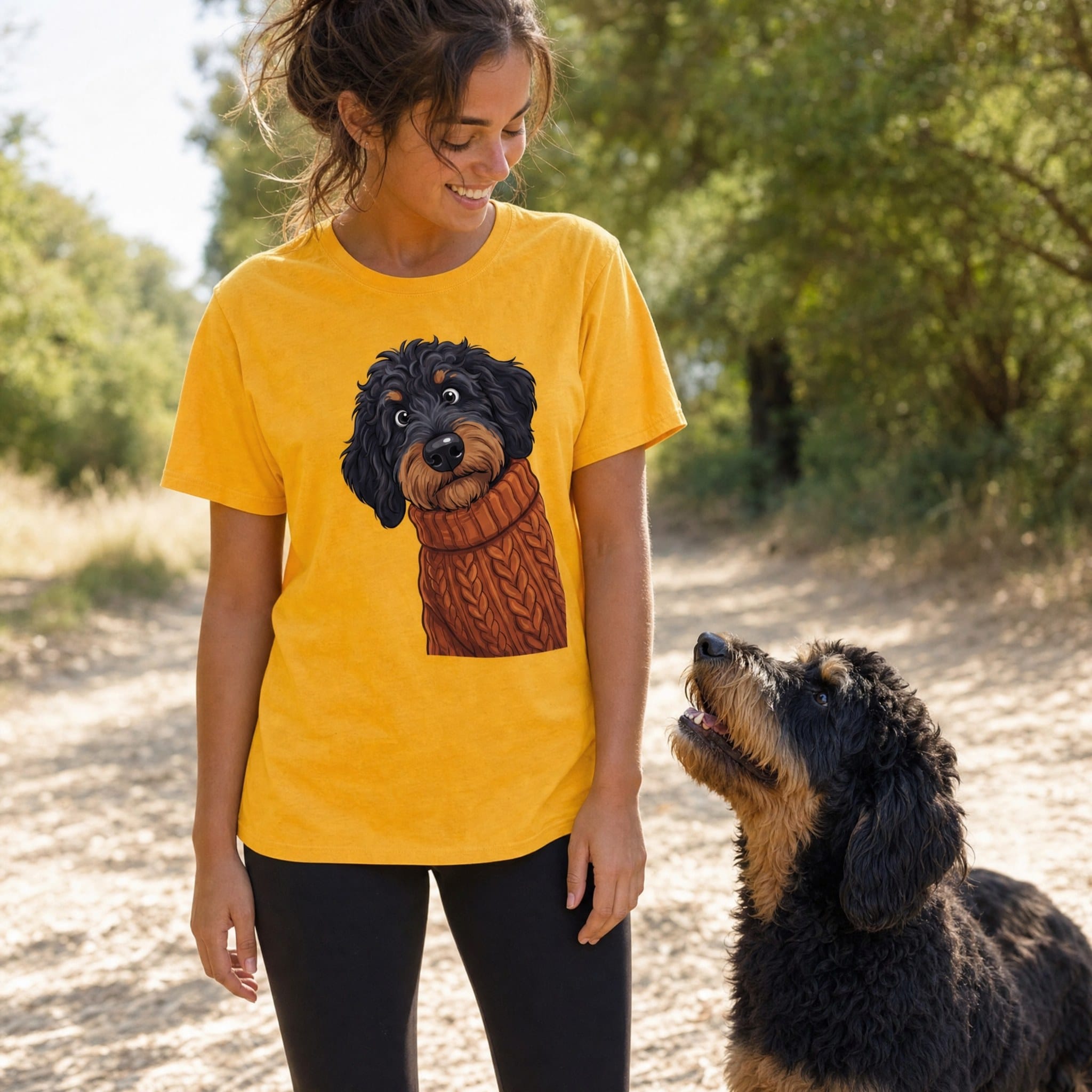 Sweater Weather Phantom Goldendoodle T-Shirt in by Puppy Jo