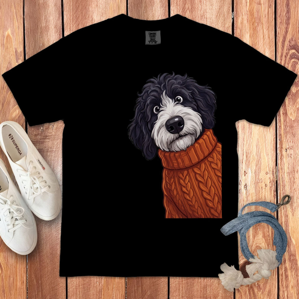 Sweater Weather Sheepadoodle Signature T-Shirt in Black / S / T-Shirts by Puppy Jo