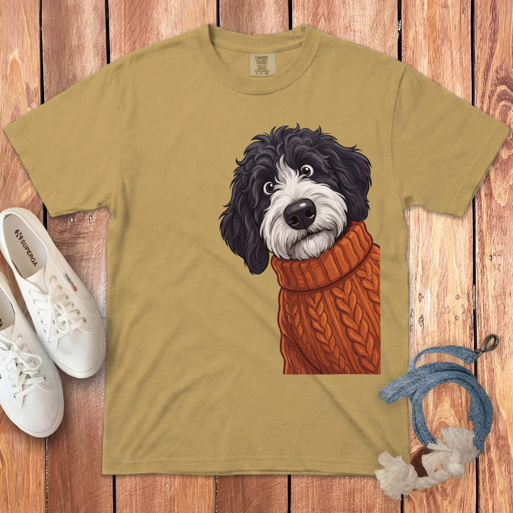 Sweater Weather Sheepadoodle Signature T-Shirt in Mustard / S / T-Shirts by Puppy Jo