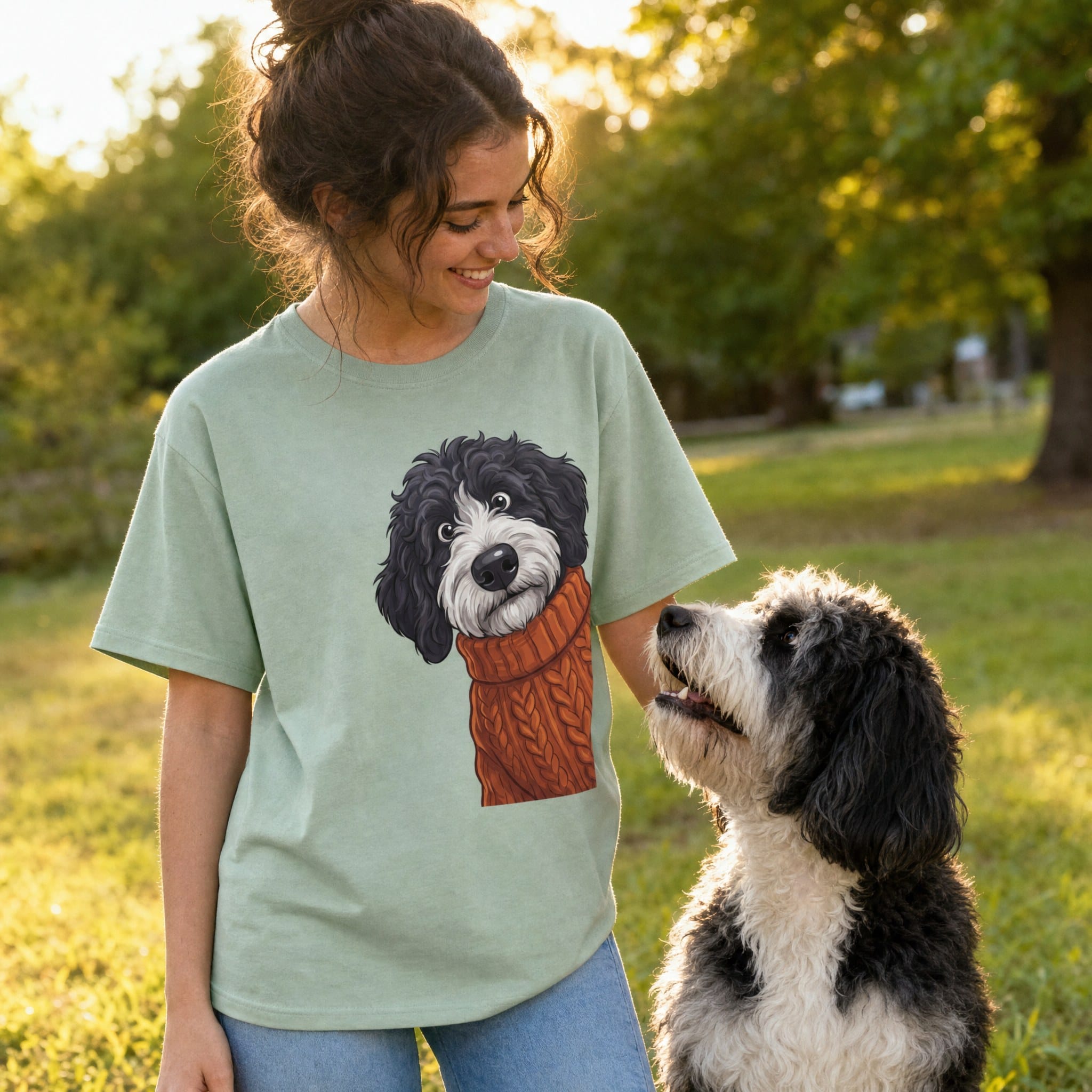 Sweater Weather Sheepadoodle Signature T-Shirt in by Puppy Jo