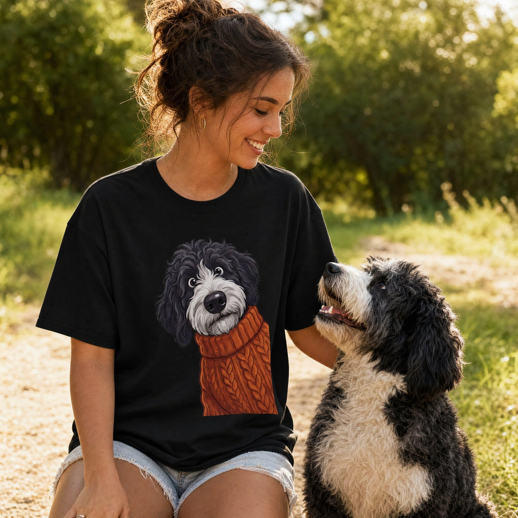 Sweater Weather Sheepadoodle Signature T-Shirt in by Puppy Jo