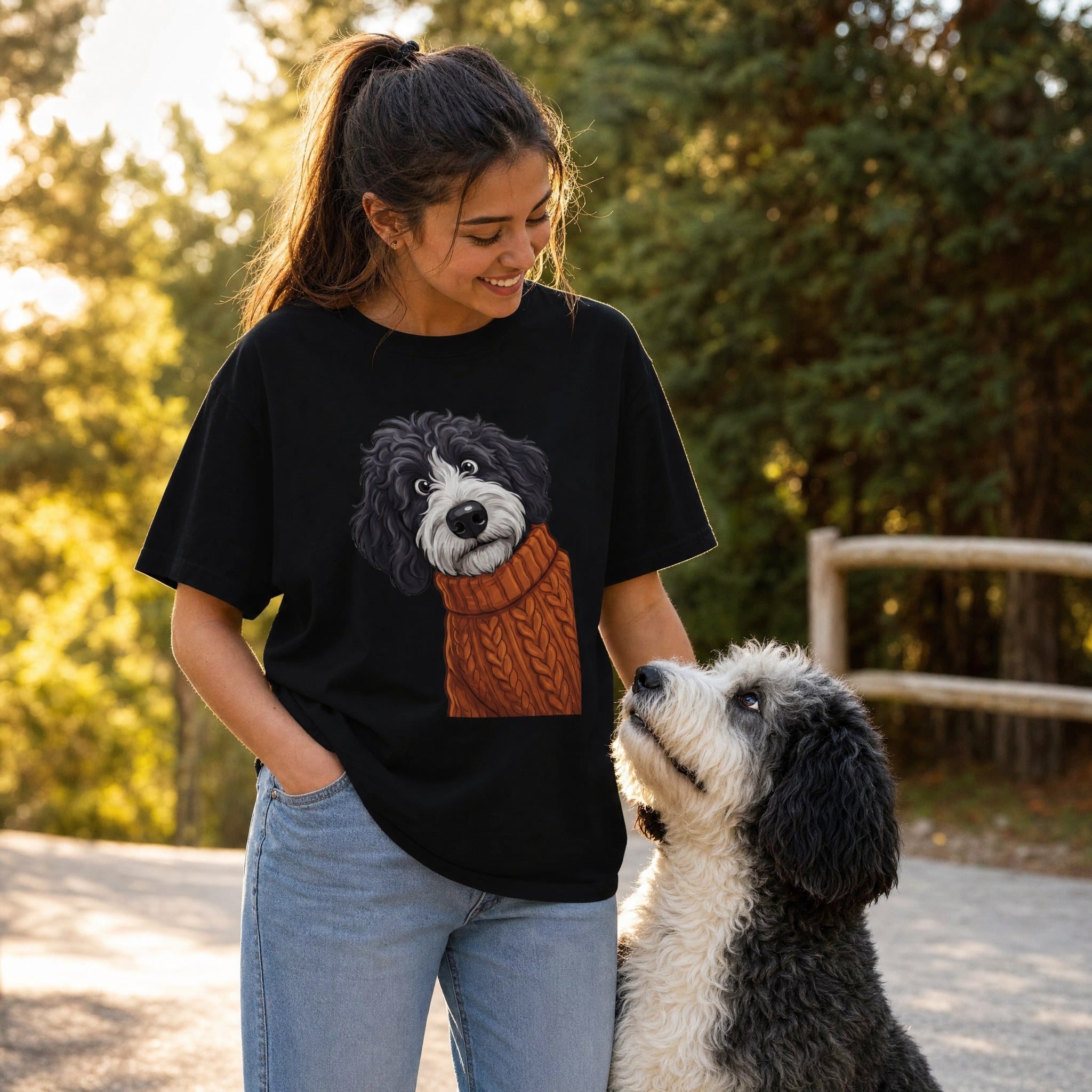 Sweater Weather Sheepadoodle Signature T-Shirt in by Puppy Jo