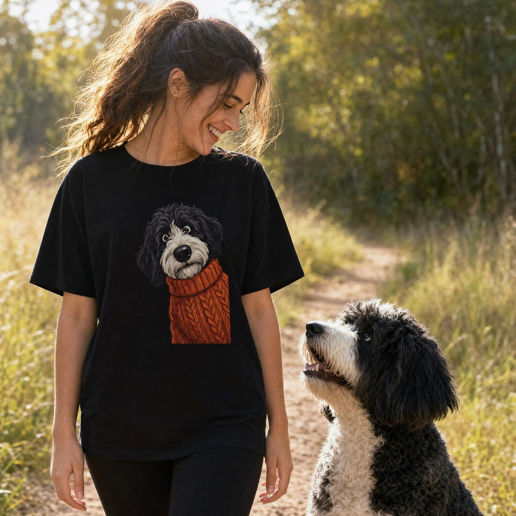Sweater Weather Sheepadoodle Signature T-Shirt in by Puppy Jo