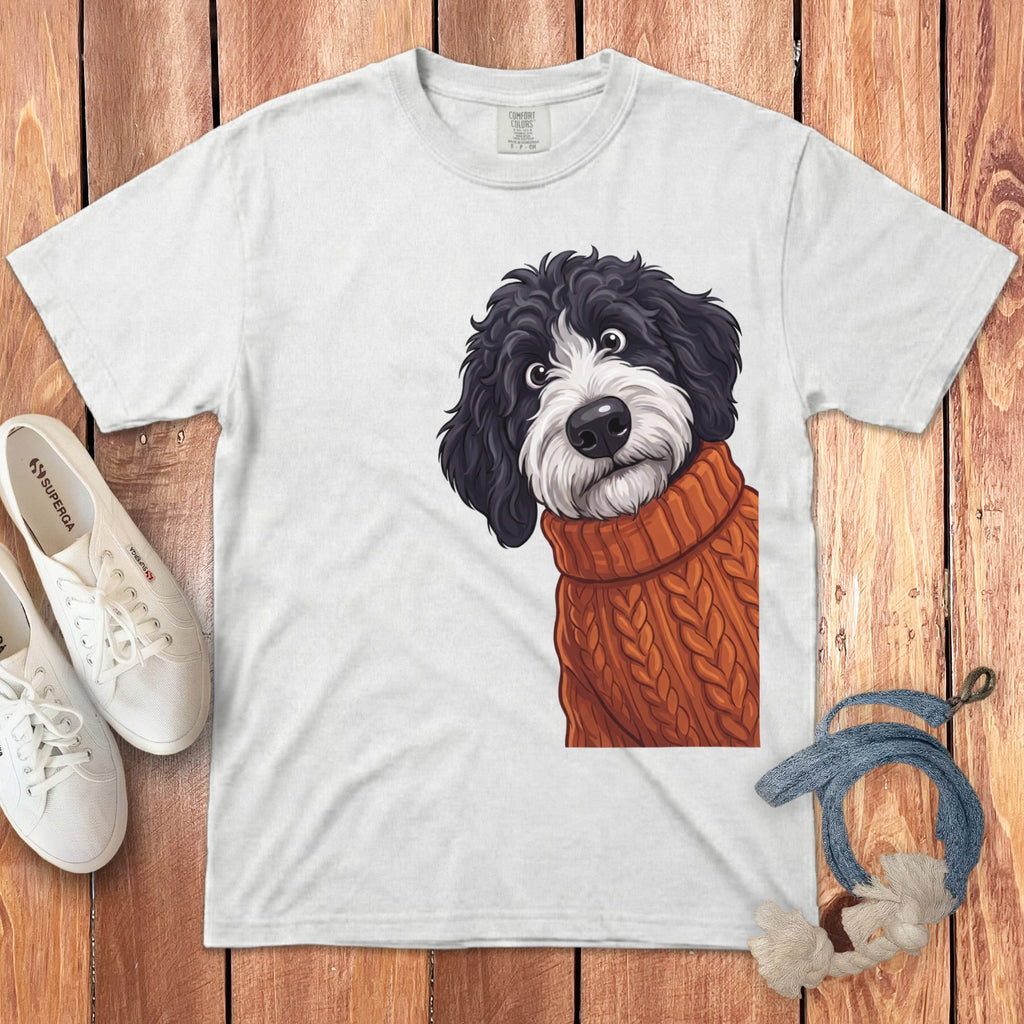 Sweater Weather Sheepadoodle Signature T-Shirt in White / S / T-Shirts by Puppy Jo