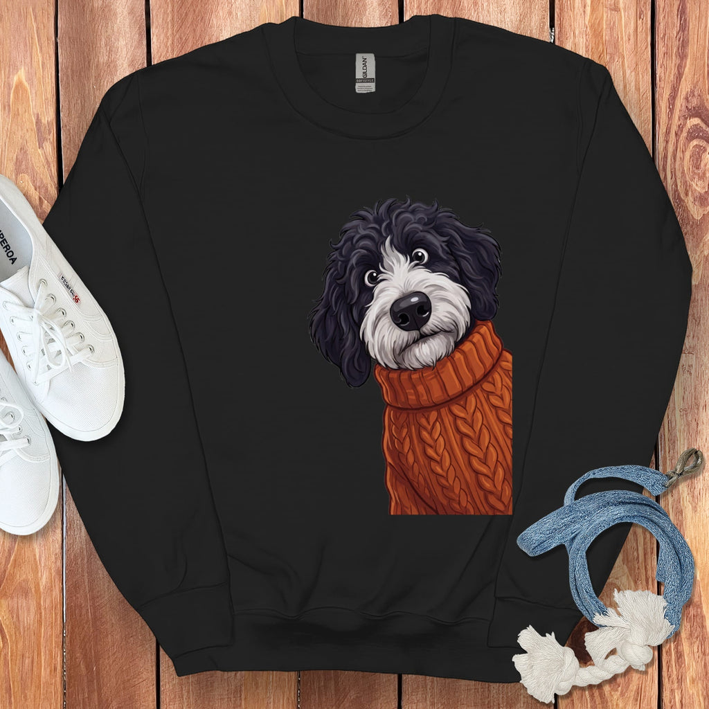 Sweater Weather Sheepadoodle Sweatshirt in Black / S by Puppy Jo
