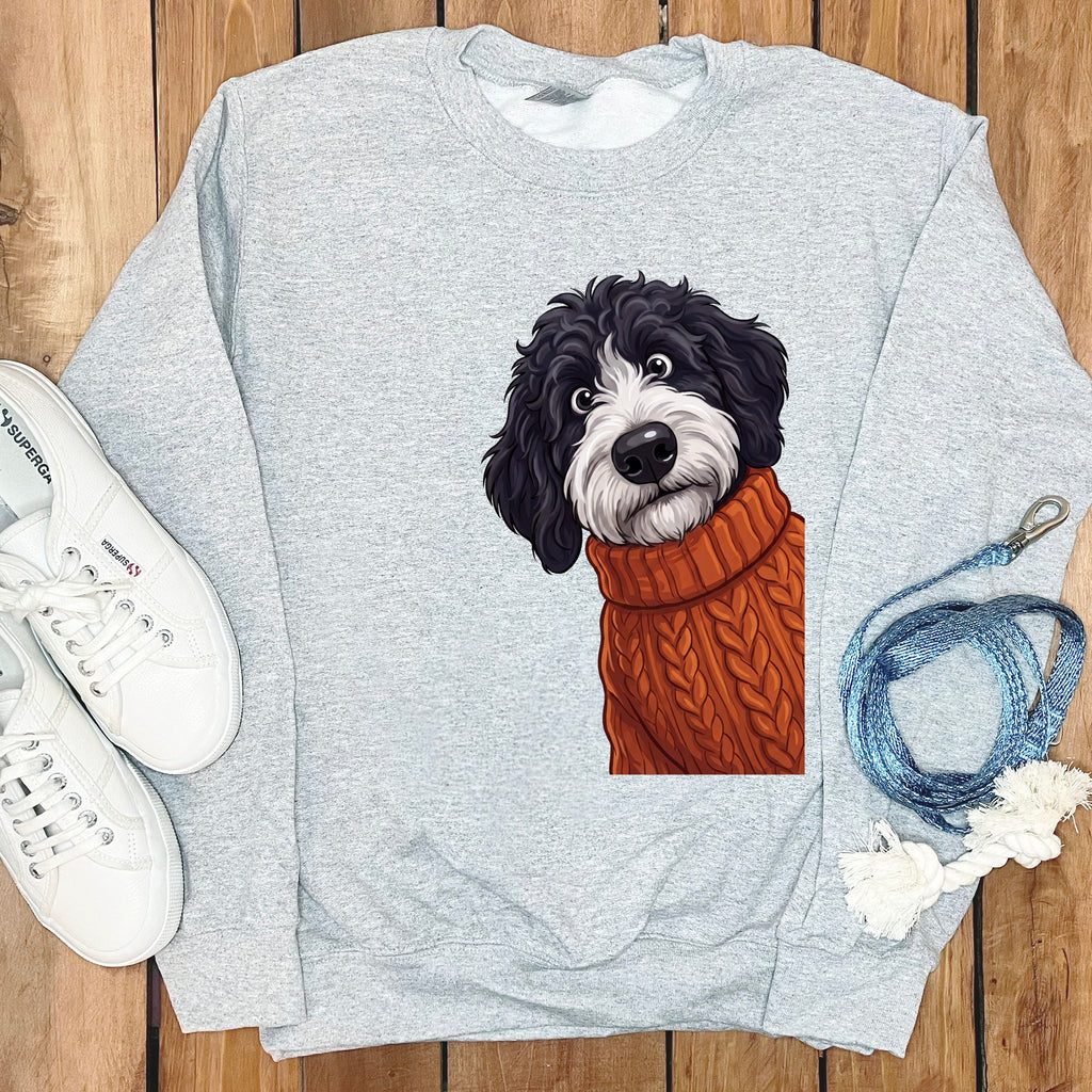 Sweater Weather Sheepadoodle Sweatshirt in Sport Grey / S by Puppy Jo