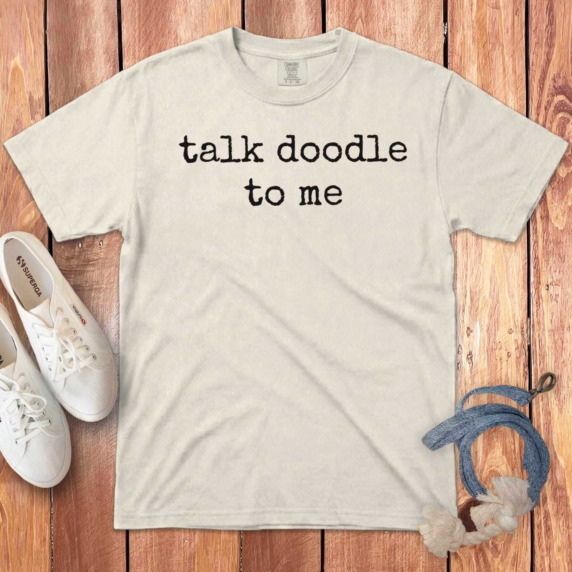 Talk Doodle Signature T-Shirt in Ivory / S by Puppy Jo