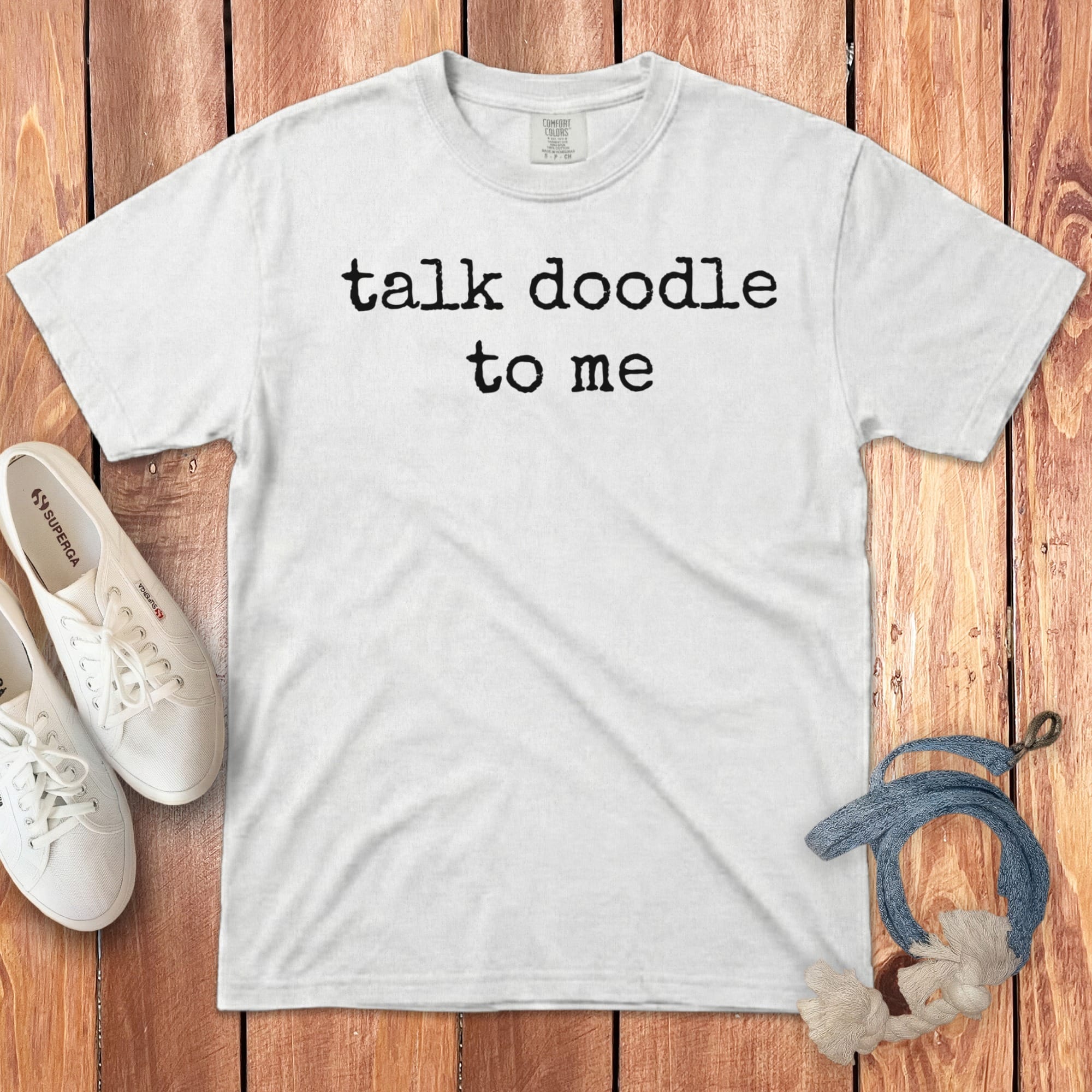 Talk Doodle Signature T-Shirt in White / S by Puppy Jo