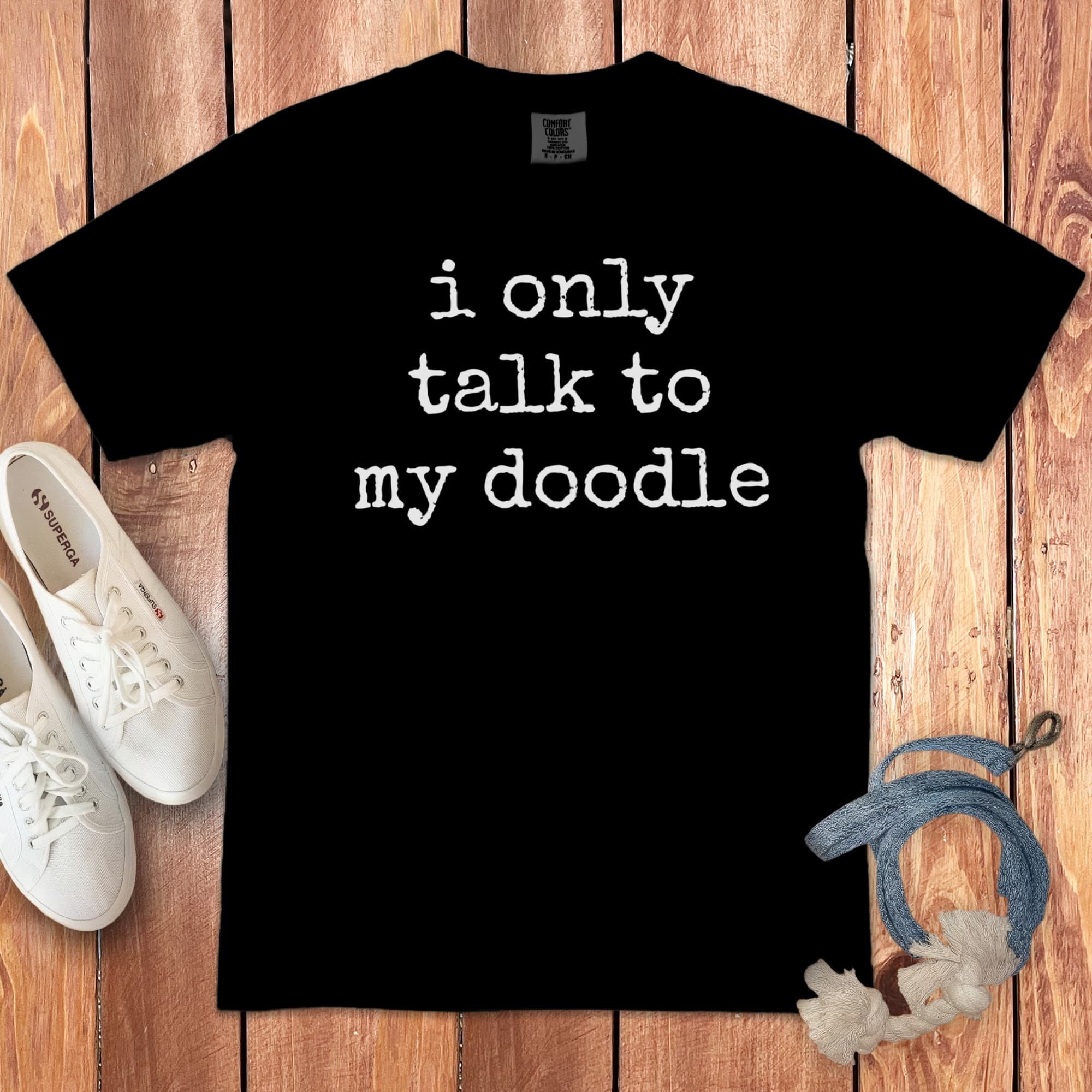 Talk to Doodle Signature T-Shirt in Black / S by Puppy Jo