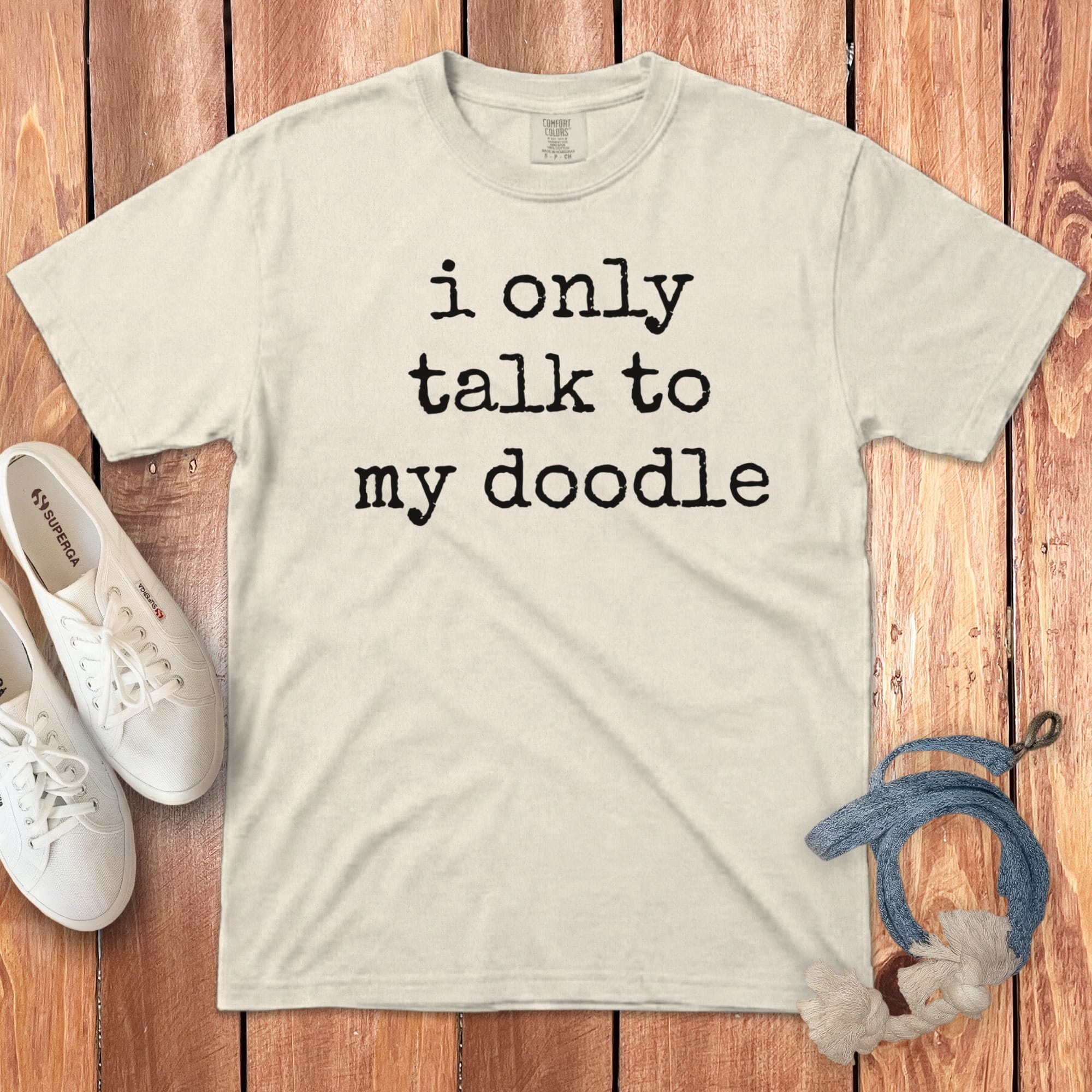 Talk to Doodle Signature T-Shirt in Ivory / S by Puppy Jo