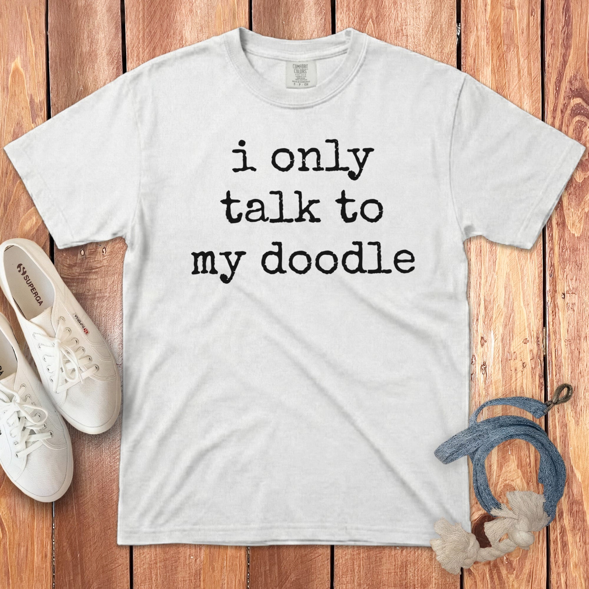 Talk to Doodle Signature T-Shirt in White / S by Puppy Jo