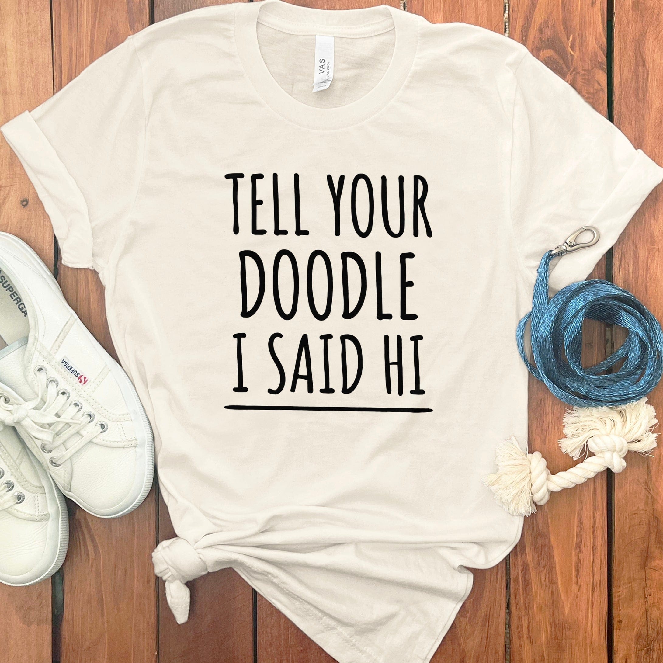 Tell Your Doodle Said Hi T-Shirt in Natural / S by Puppy Jo