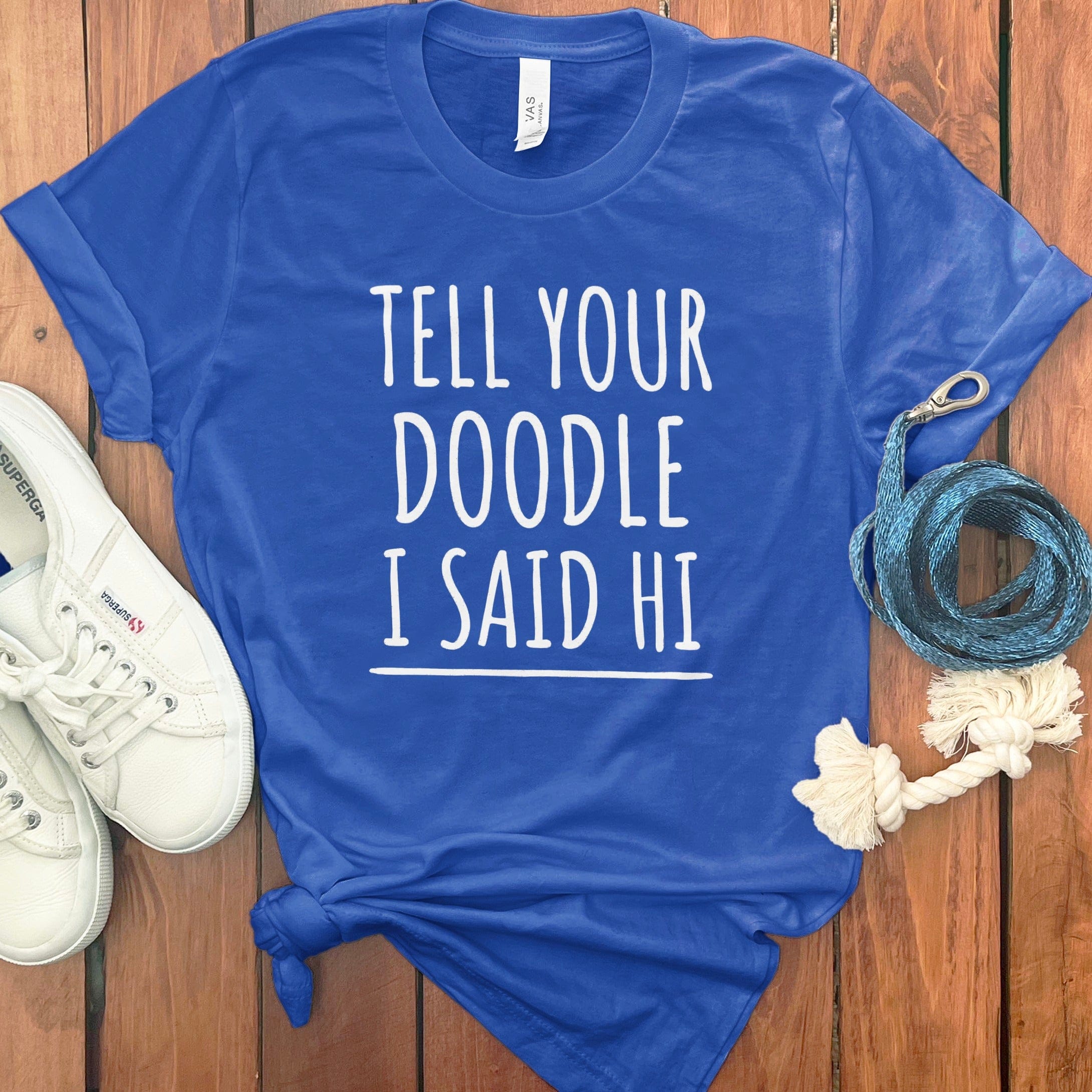Tell Your Doodle Said Hi T-Shirt in True Royal / S by Puppy Jo