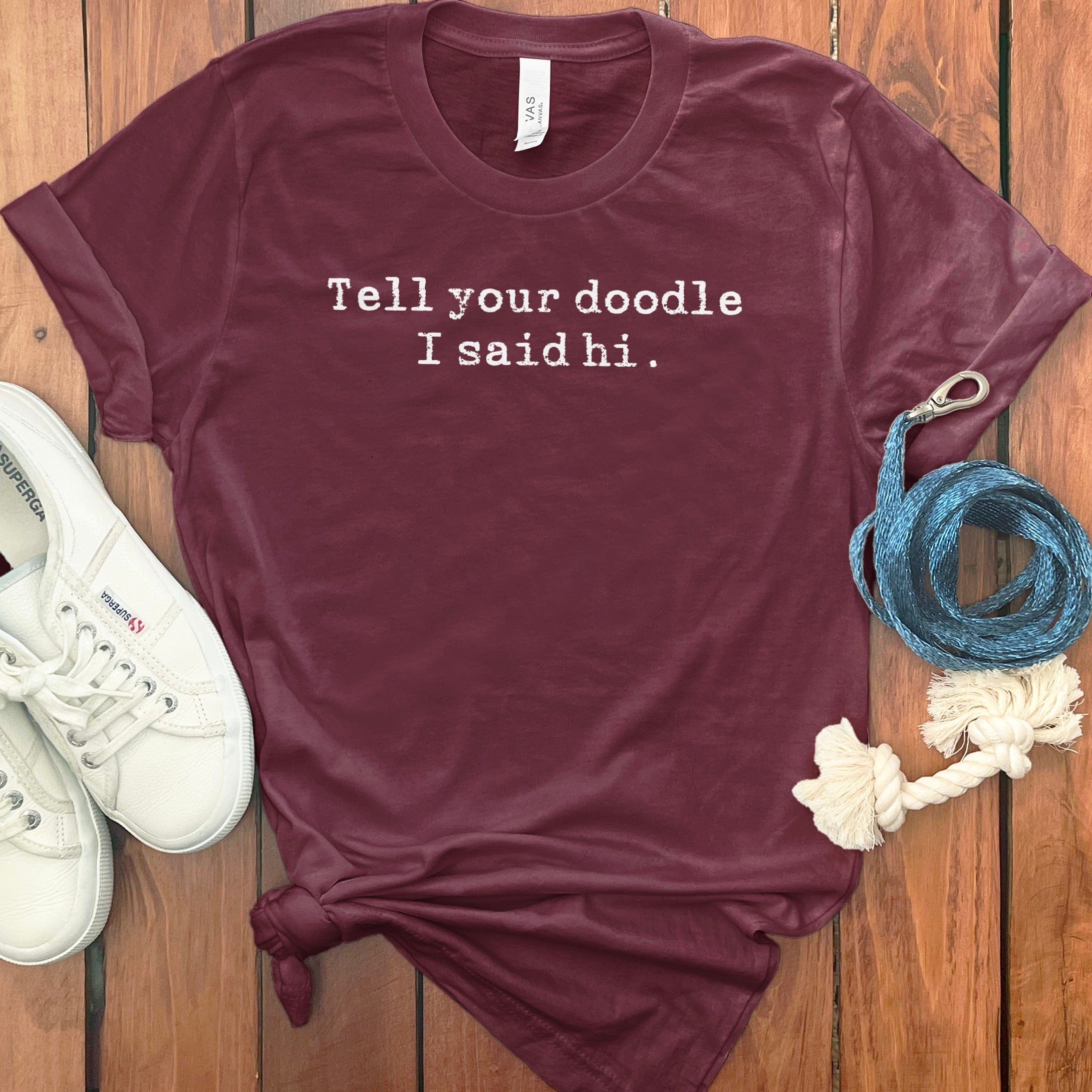 Tell Your Doodle T-Shirt in Maroon / S by Puppy Jo