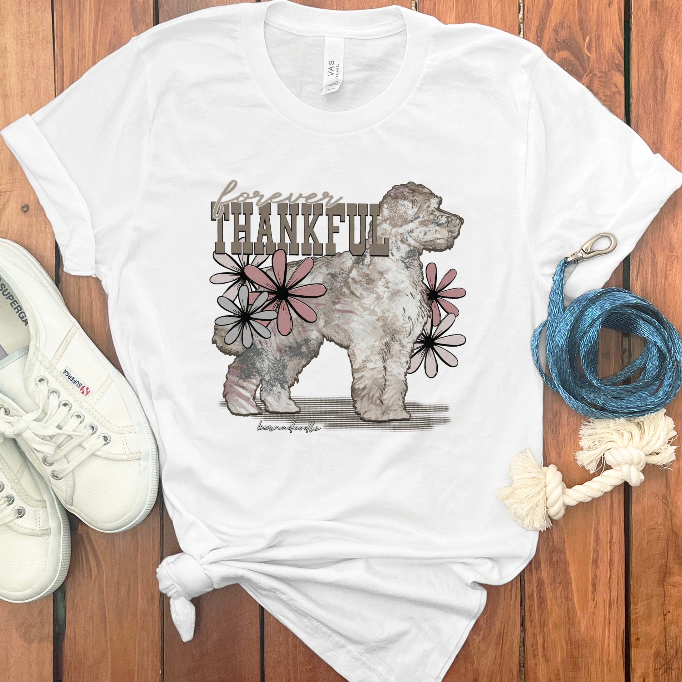 Thankful Goldendoodle T-Shirt in White / S by Puppy Jo