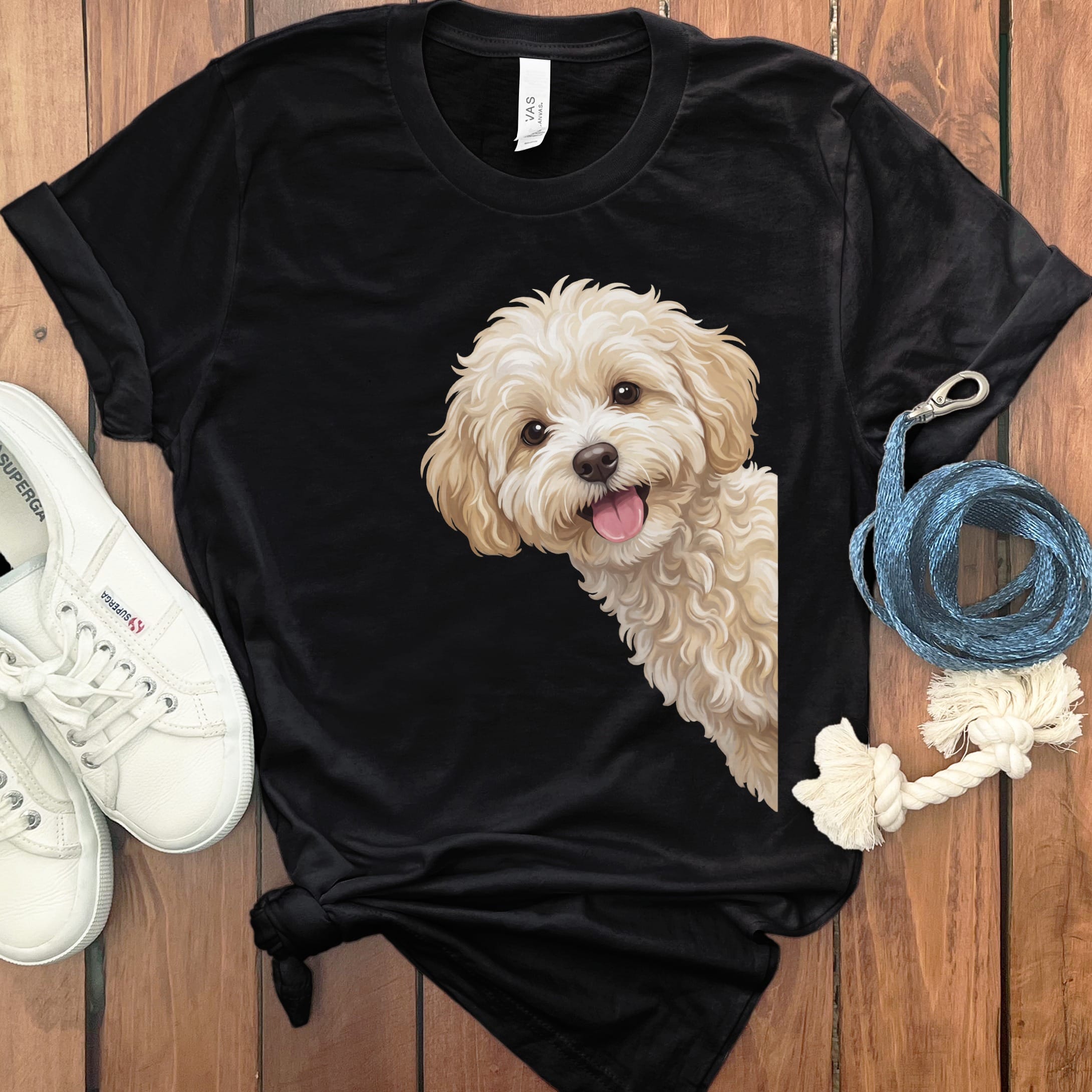 Tongue Out Maltipoo T-Shirt in Black / S by MyDesigns