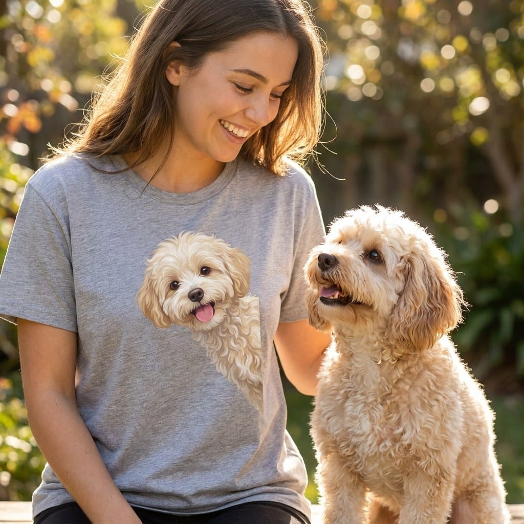 Tongue Out Maltipoo T-Shirt in by MyDesigns