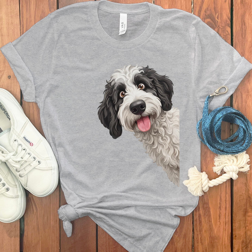 Tongue Out Sheepadoodle T-Shirt in Athletic Heather / S by MyDesigns
