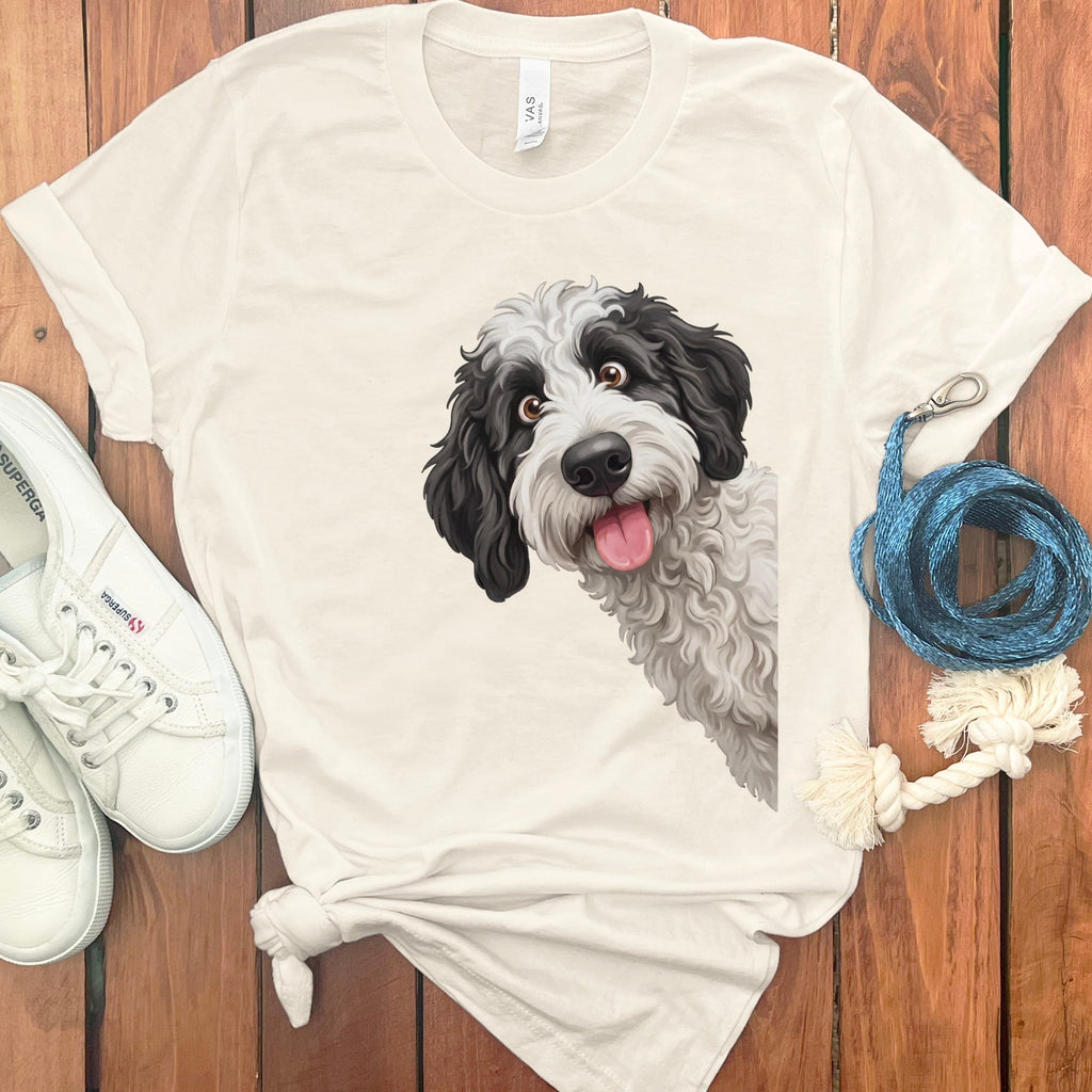 Tongue Out Sheepadoodle T-Shirt in Natural / S by MyDesigns