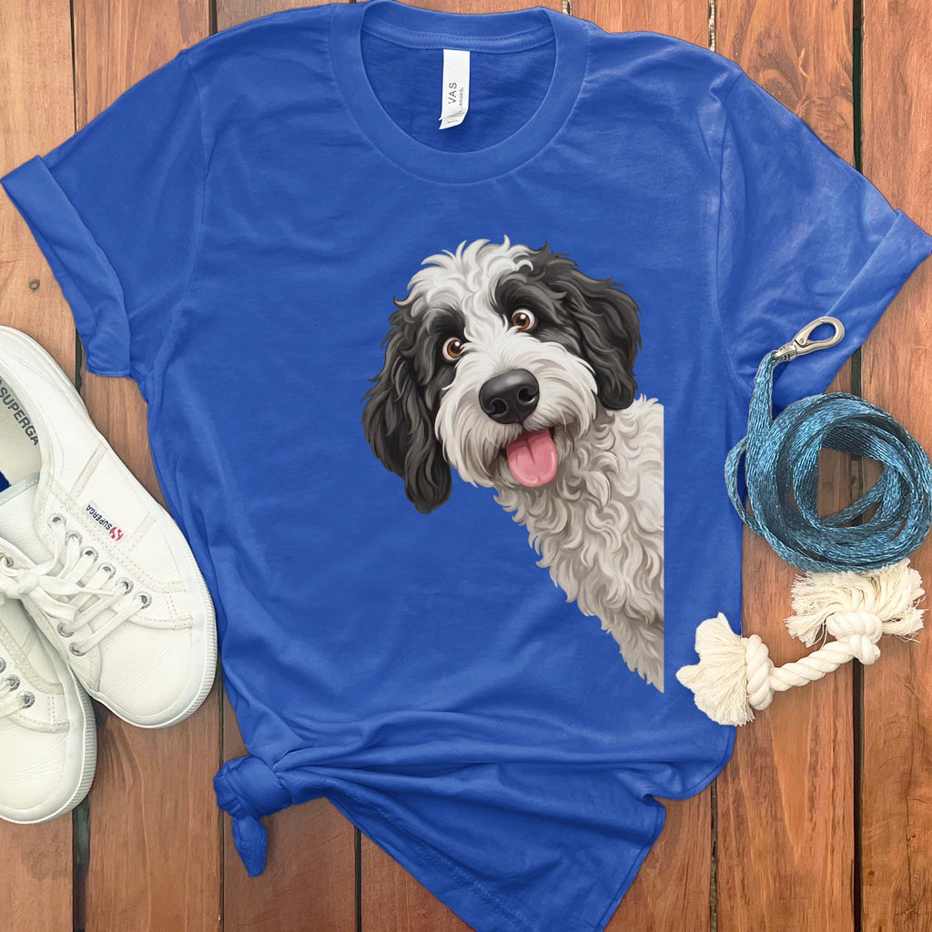 Tongue Out Sheepadoodle T-Shirt in True Royal / S by MyDesigns