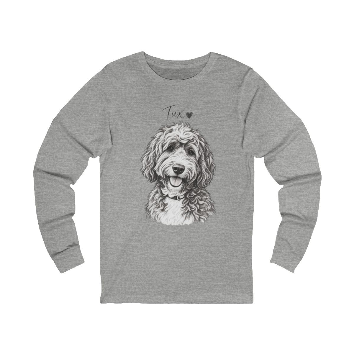 Personalized Pet Line Art Long Sleeve T-Shirt