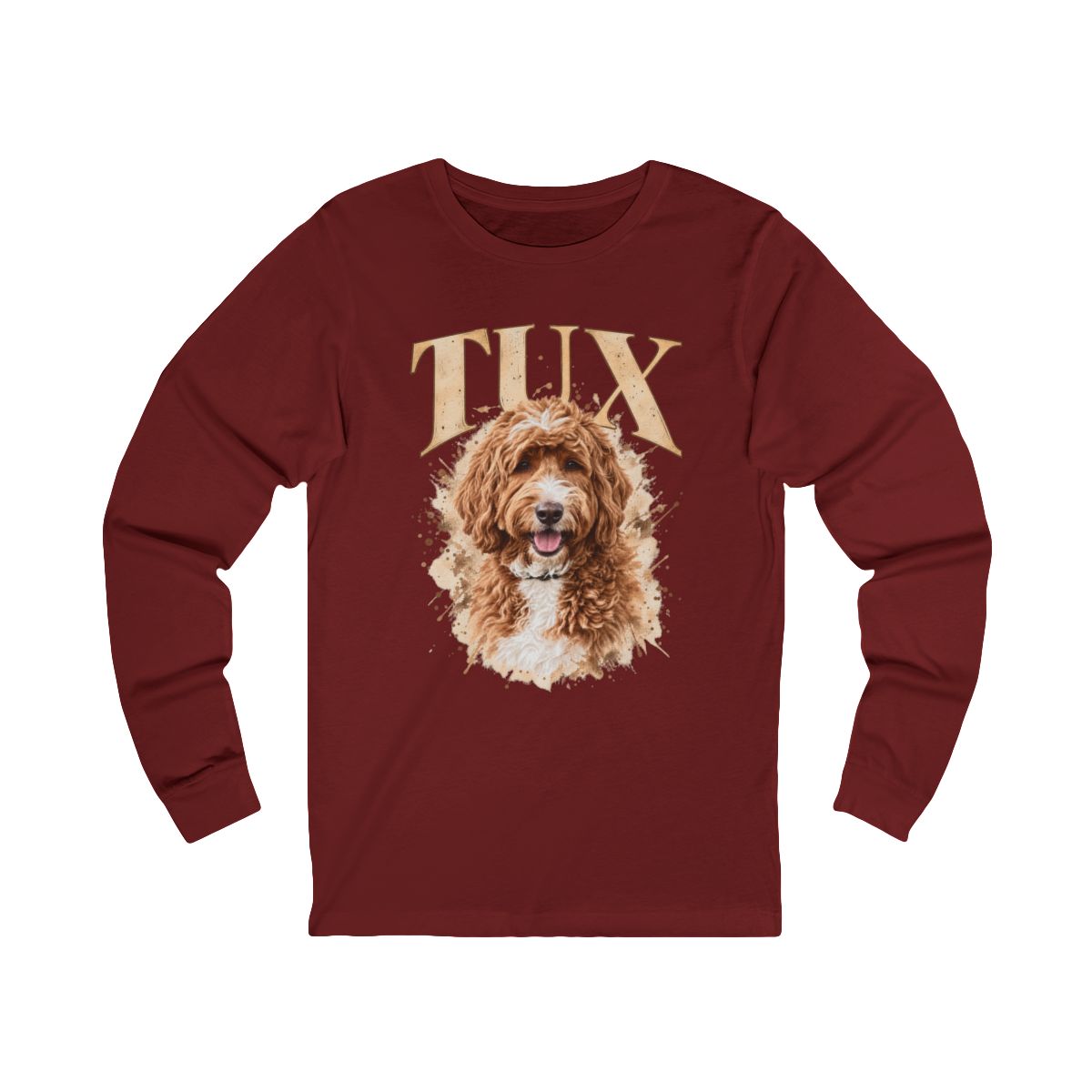 Personalized Dog Watercolor Portrait Long Sleeve T-Shirt