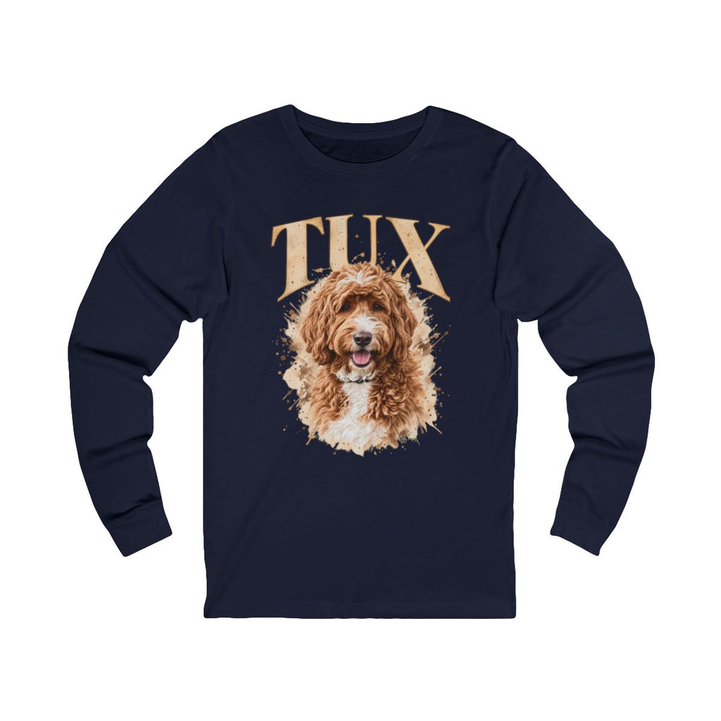 Personalized Dog Watercolor Portrait Long Sleeve T-Shirt