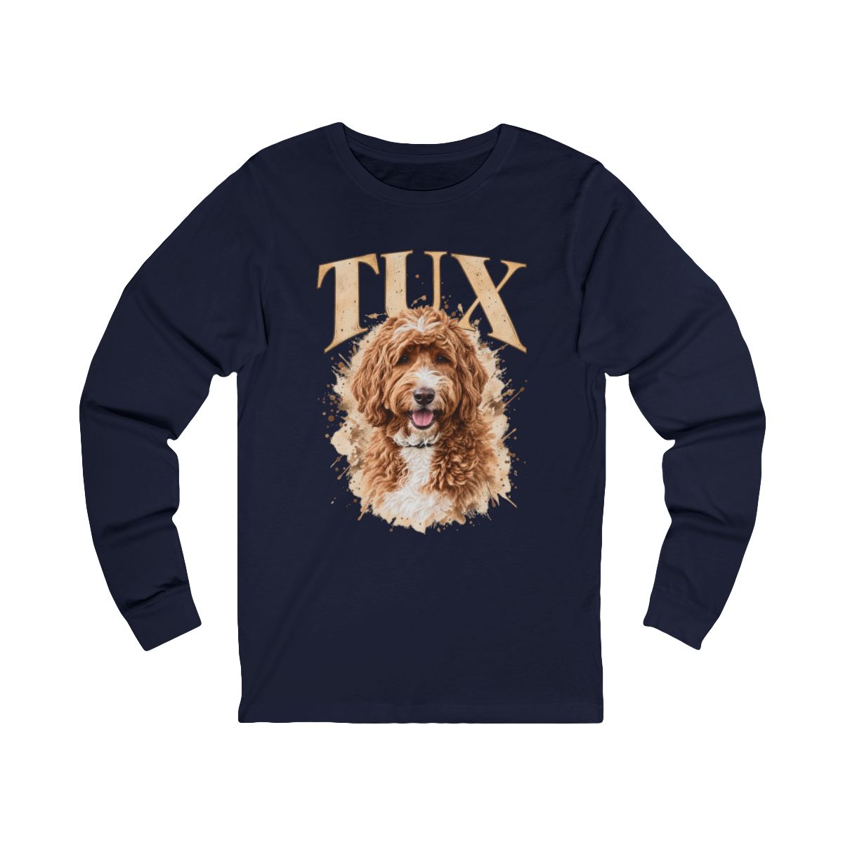 Personalized Dog Watercolor Portrait Long Sleeve T-Shirt