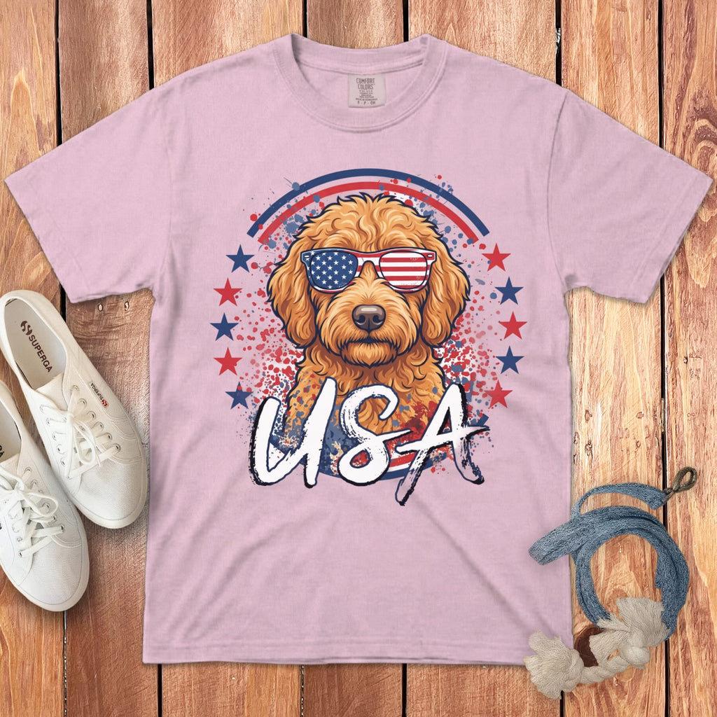 USA Apricot Doodle Signature T-Shirt in Blossom / S by Puppy Jo