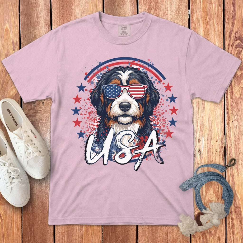 USA Bernedoodle Signature T-Shirt in 2XL / Blossom by Puppy Jo