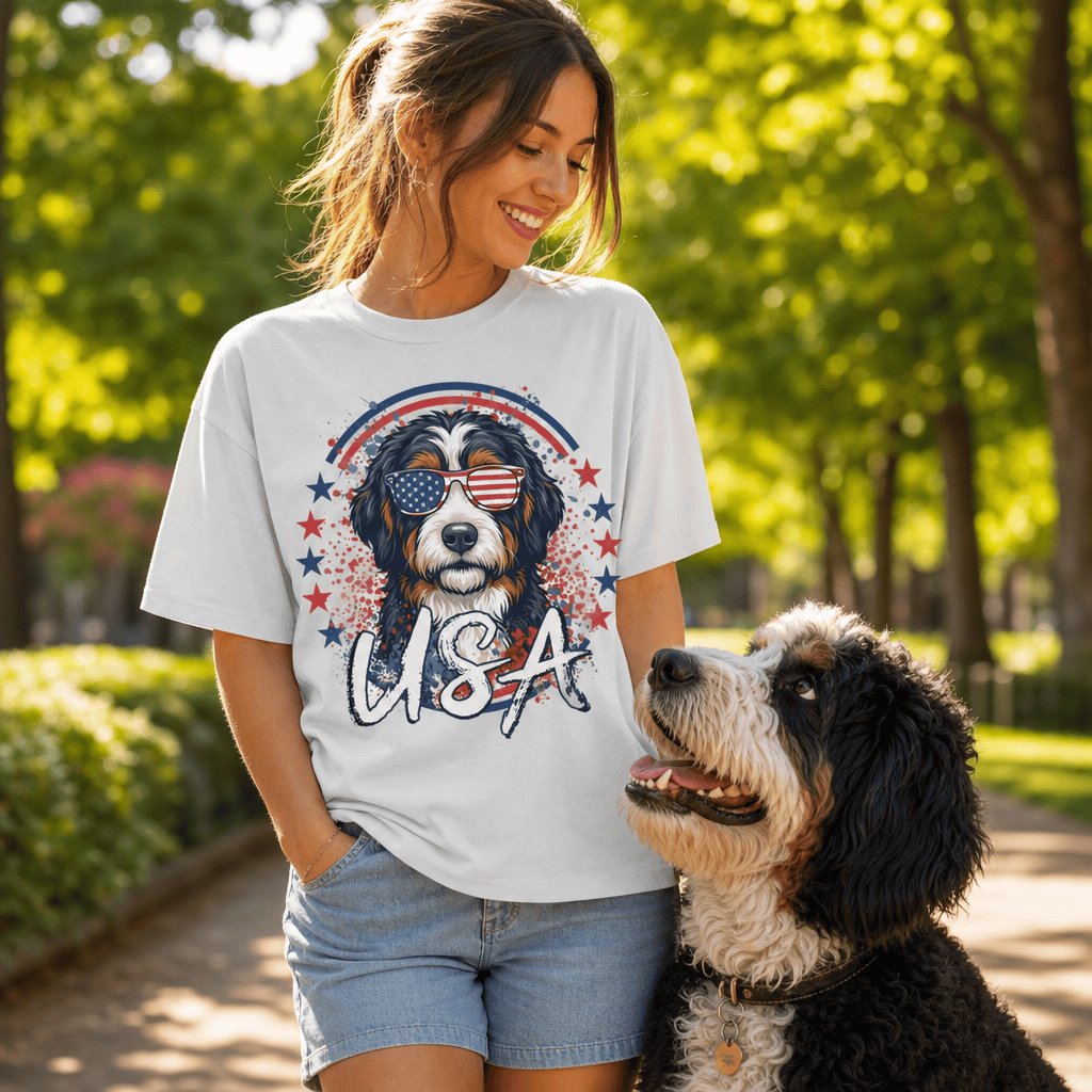 USA Bernedoodle Signature T-Shirt in by Puppy Jo