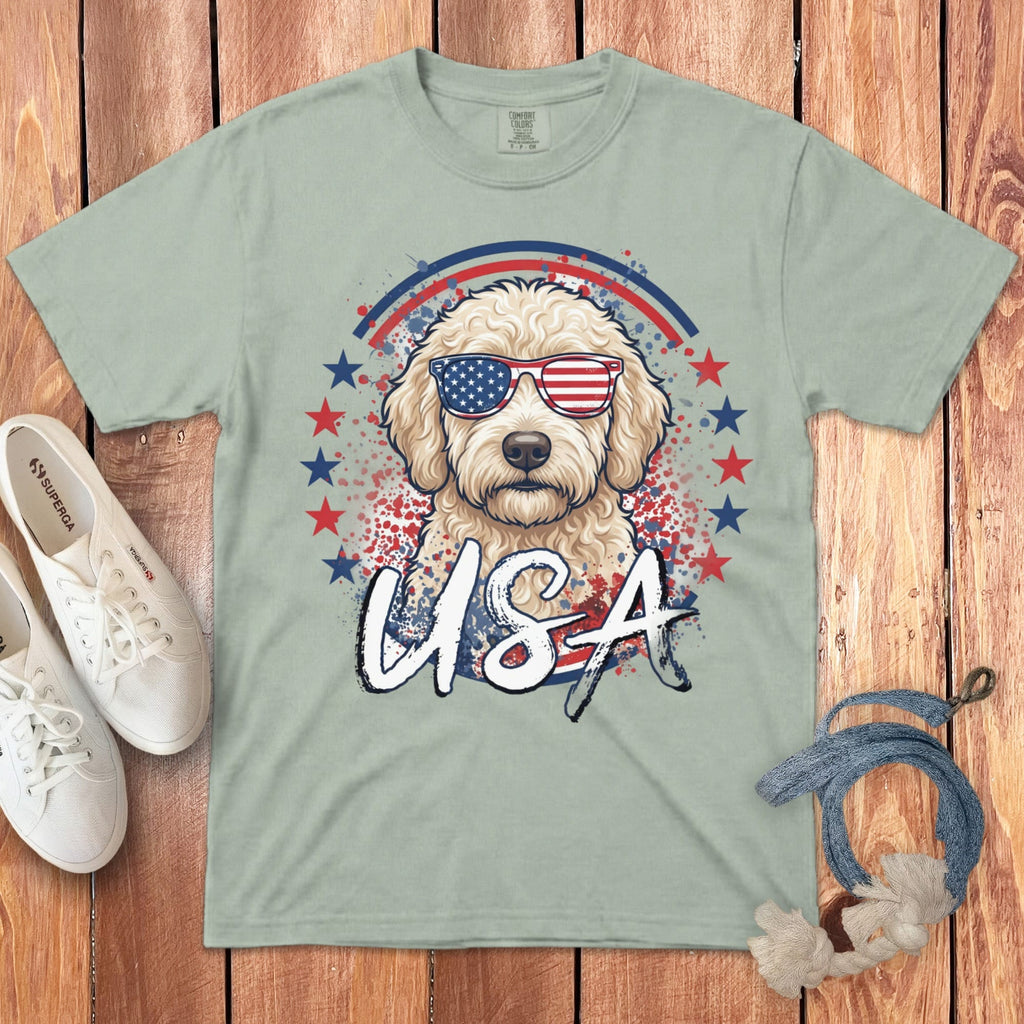USA Cream Doodle Signature T-Shirt in S / Bay by Puppy Jo