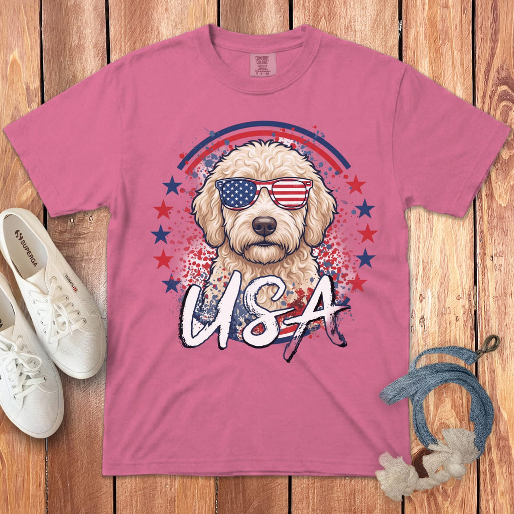 USA Cream Doodle Signature T-Shirt in S / Crunchberry by Puppy Jo