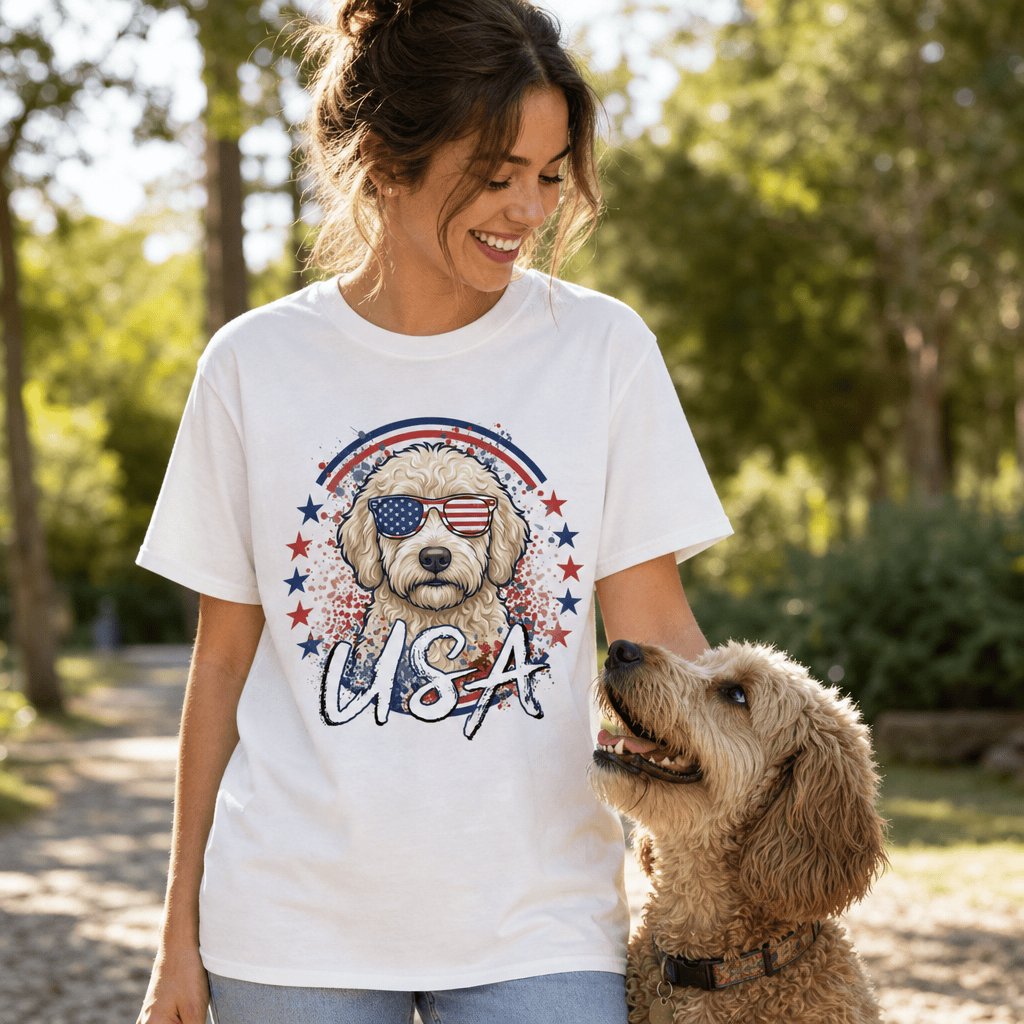 USA Cream Doodle T-Shirt in by Puppy Jo