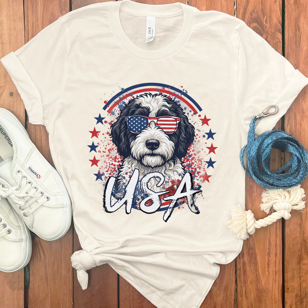 USA Sheepadoodle T-Shirt in Natural / S by Puppy Jo