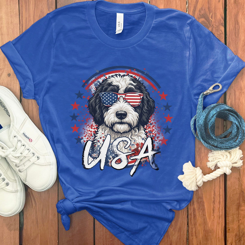 USA Sheepadoodle T-Shirt in True Royal / S by Puppy Jo