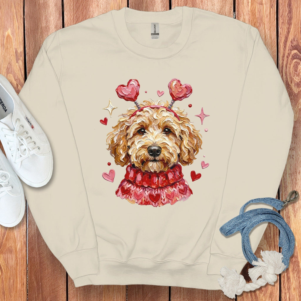 Valentine Doodle Sweatshirt in Sand / S by Puppy Jo
