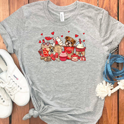 VALENTINE ENGLISH BULLDOGS T-SHIRT