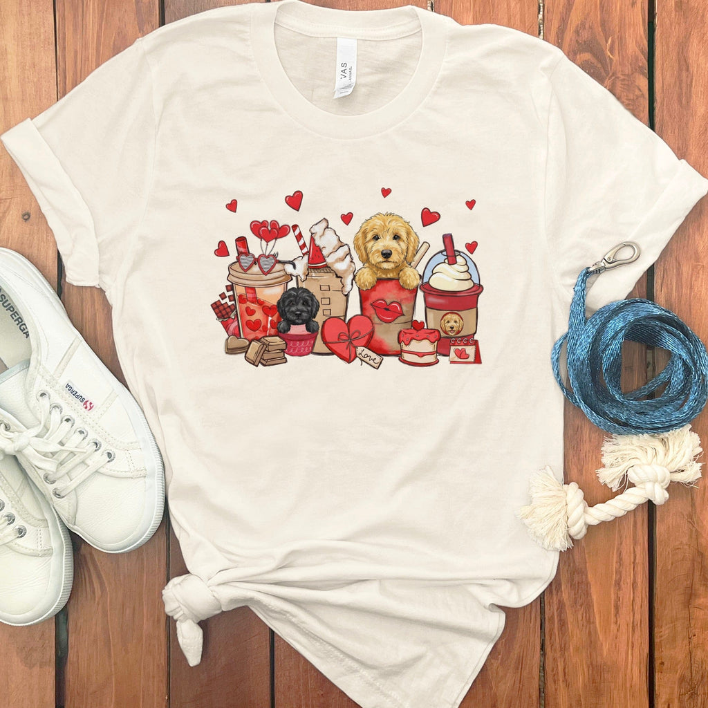 Valentine Labradoodle Coffee T-Shirt in Natural / S by Puppy Jo