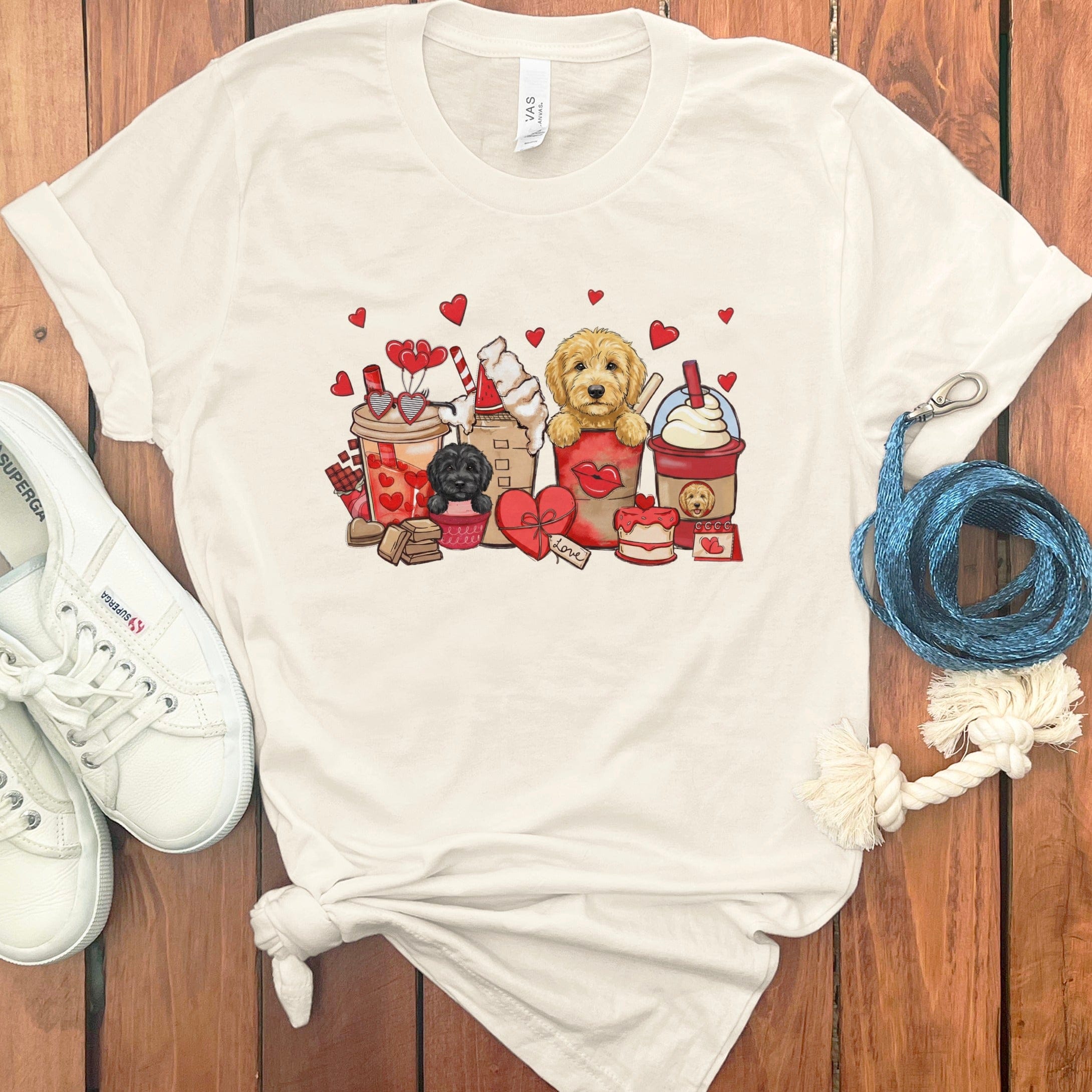 Valentine Labradoodle Coffee T-Shirt in Natural / S by Puppy Jo