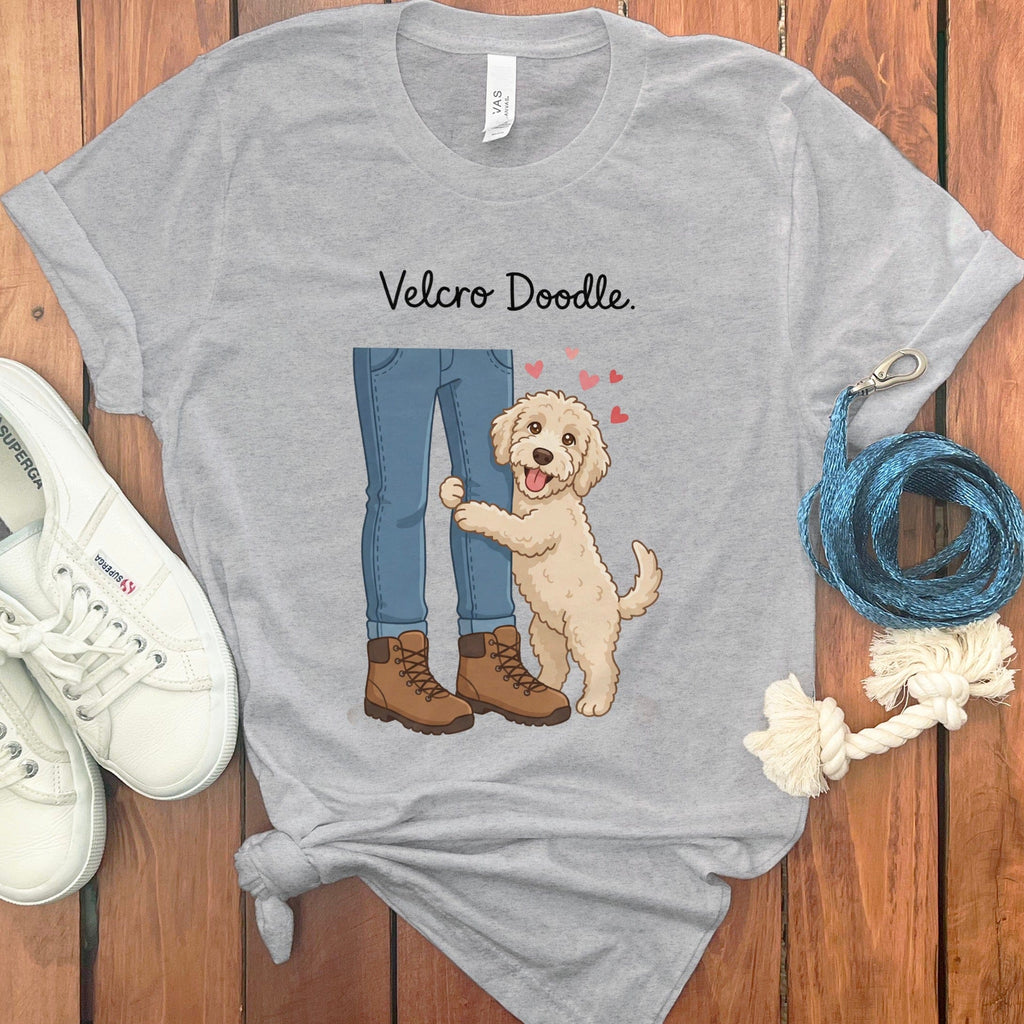 Velcro Doodle T-Shirt in Athletic Heather / S by Puppy Jo