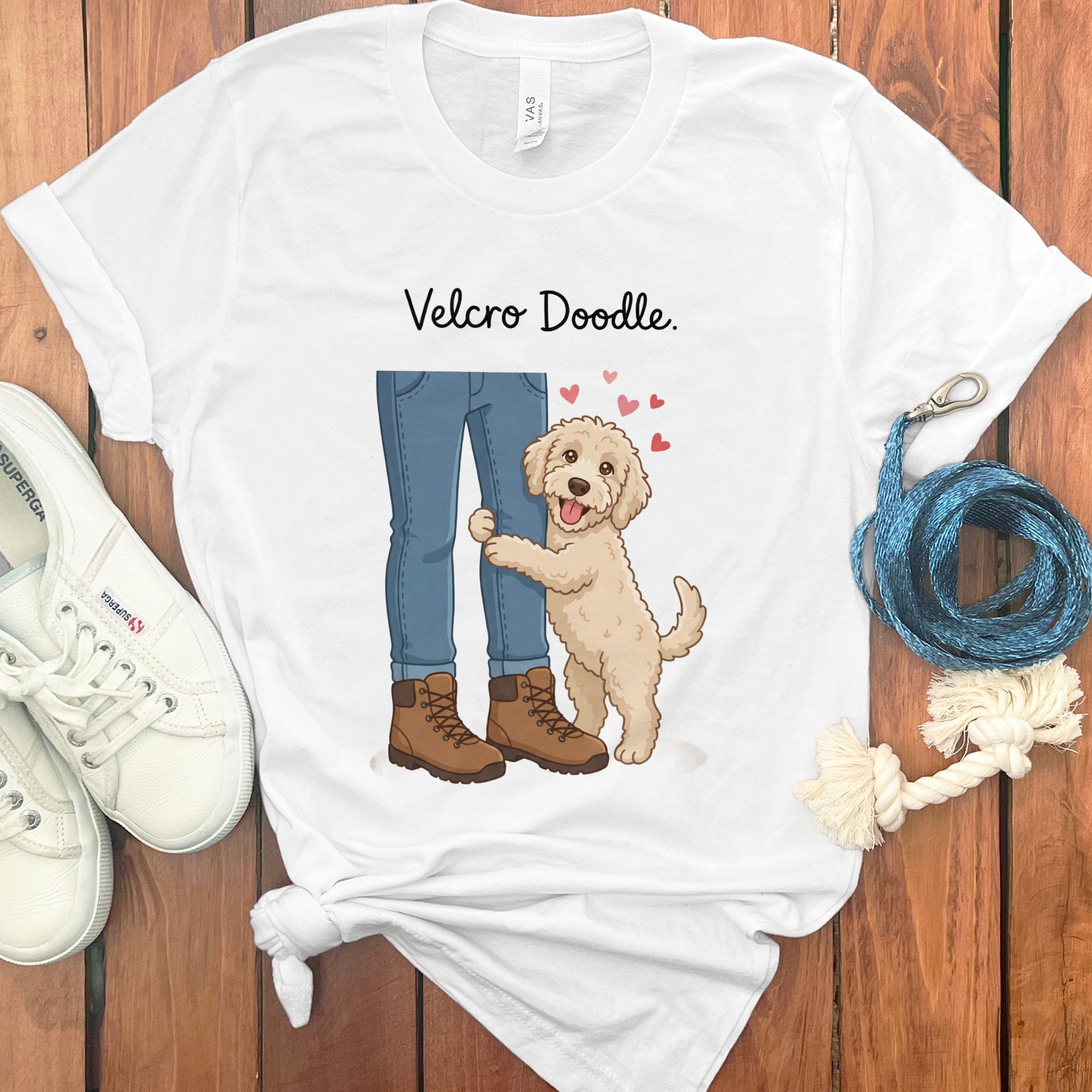 Velcro Doodle T-Shirt in White / S by Puppy Jo