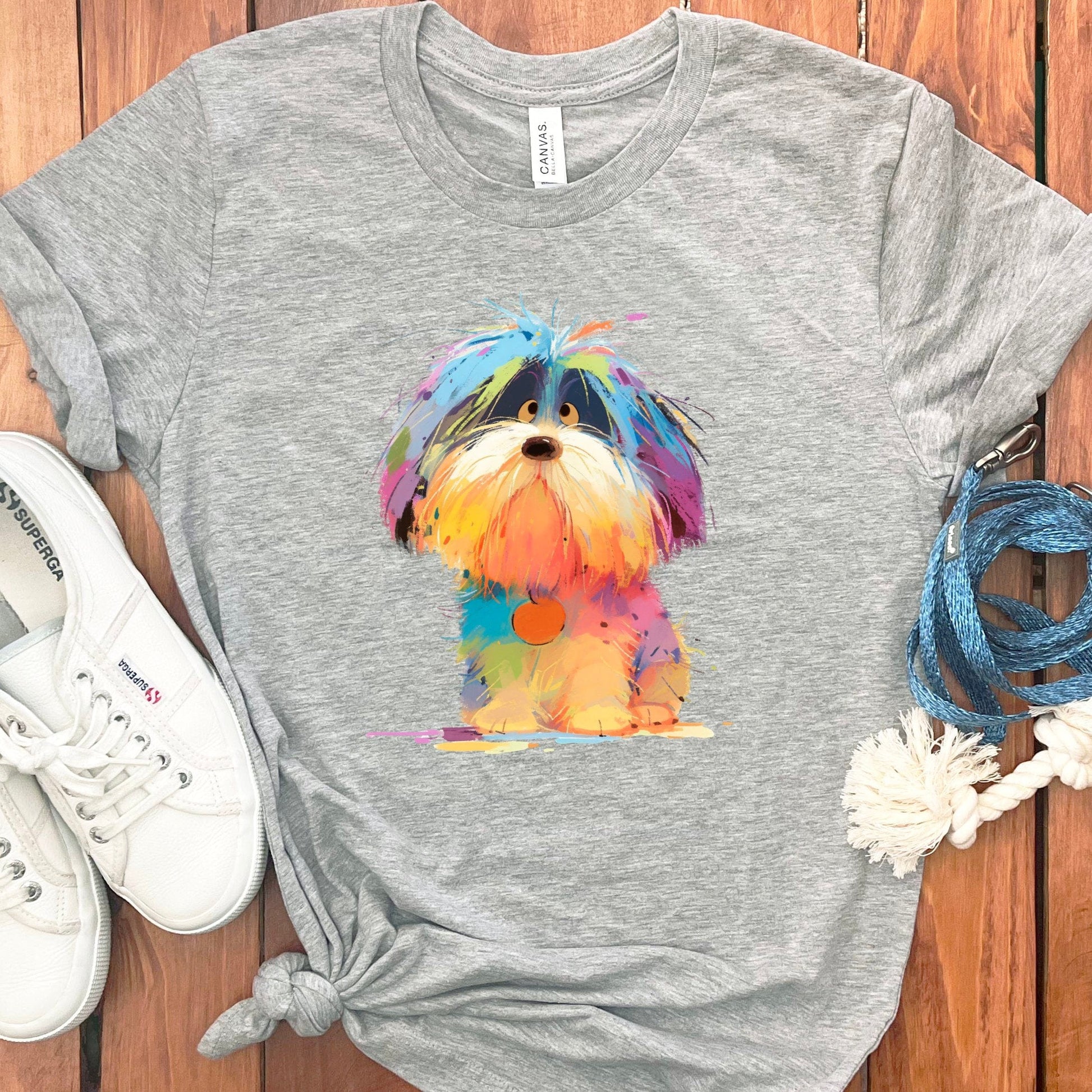 Colorful Abstract Puppy Graphic T-Shirt product type