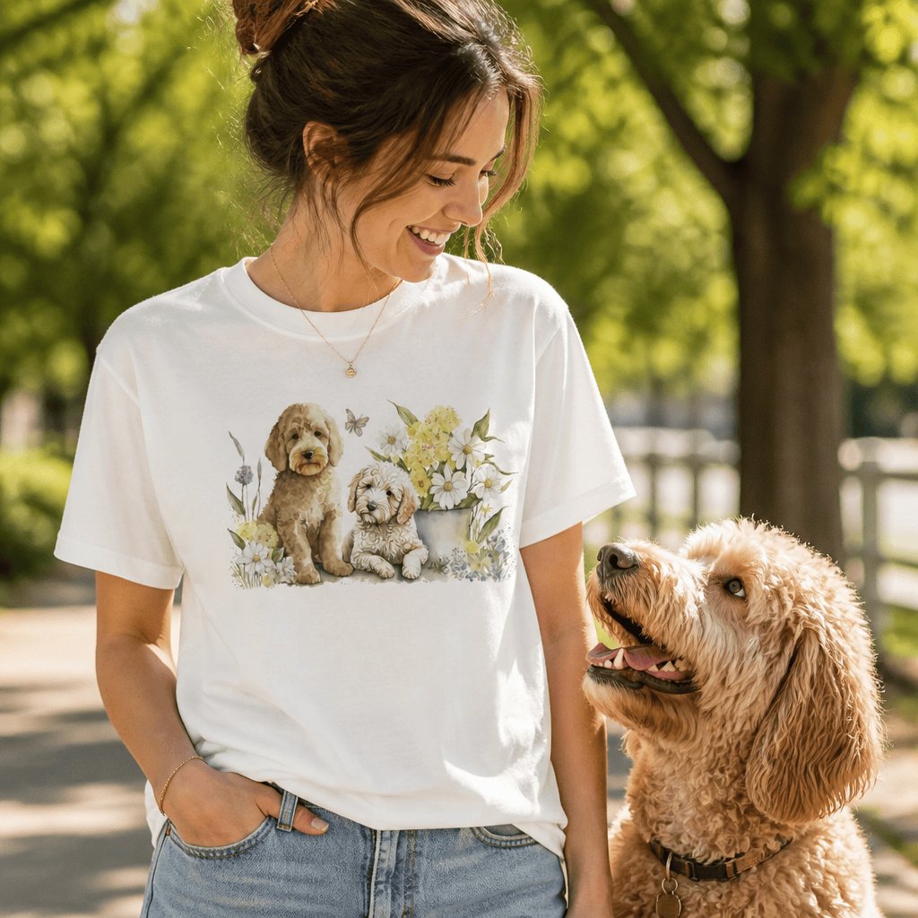 Watercolor Doodle Floral T-Shirt in by Puppy Jo