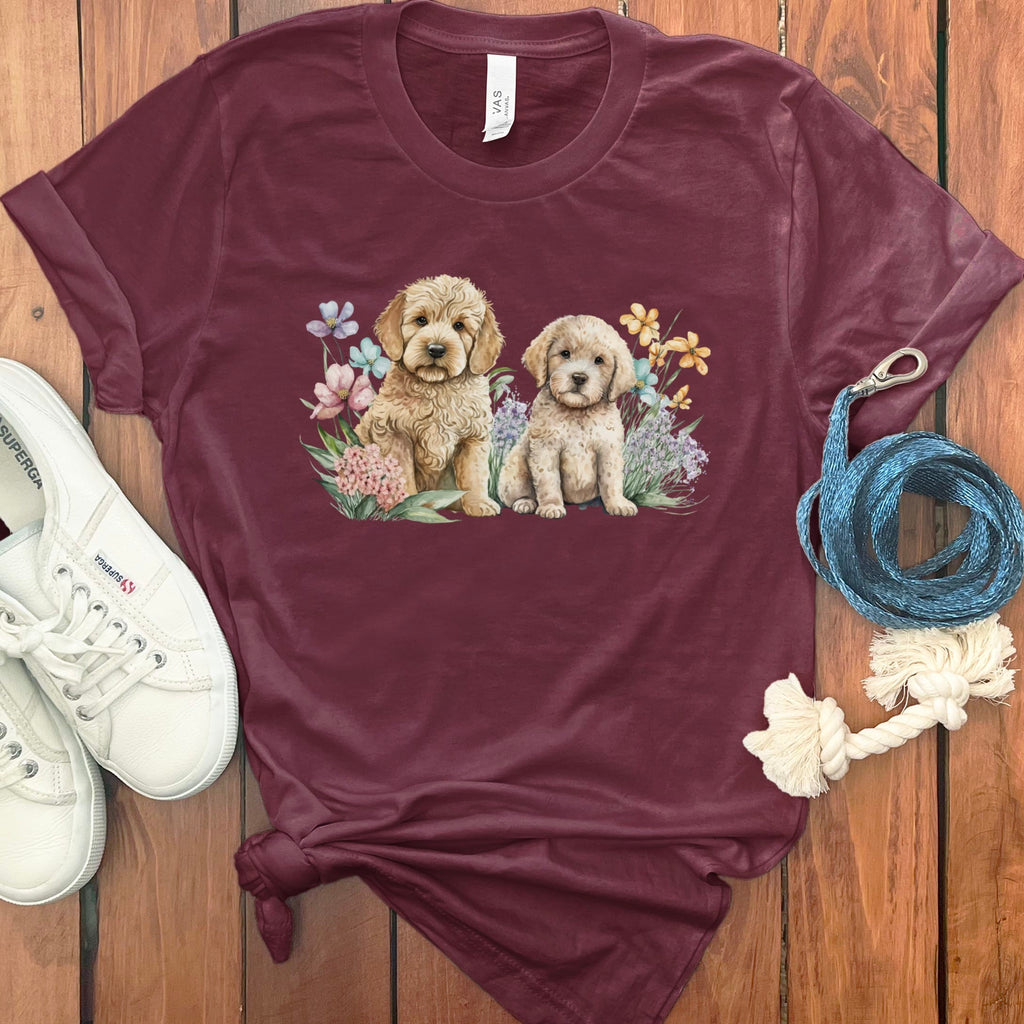 Watercolor Doodle T-Shirt in Maroon / M by Puppy Jo