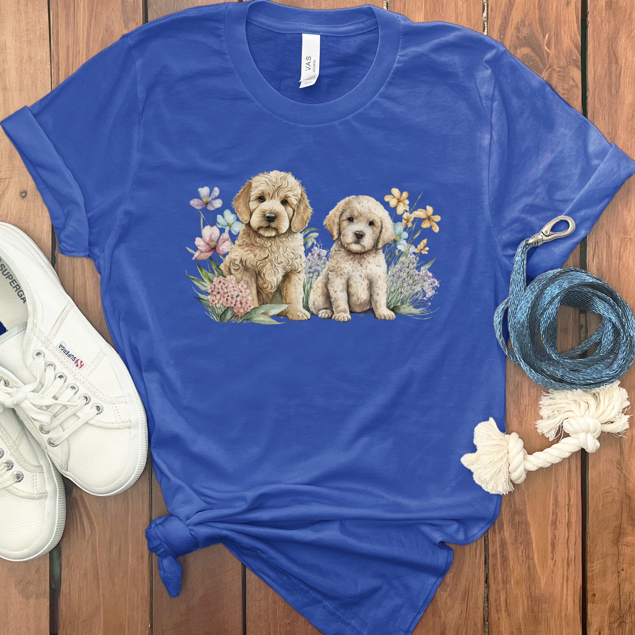 Watercolor Doodle T-Shirt in True Royal / M by Puppy Jo