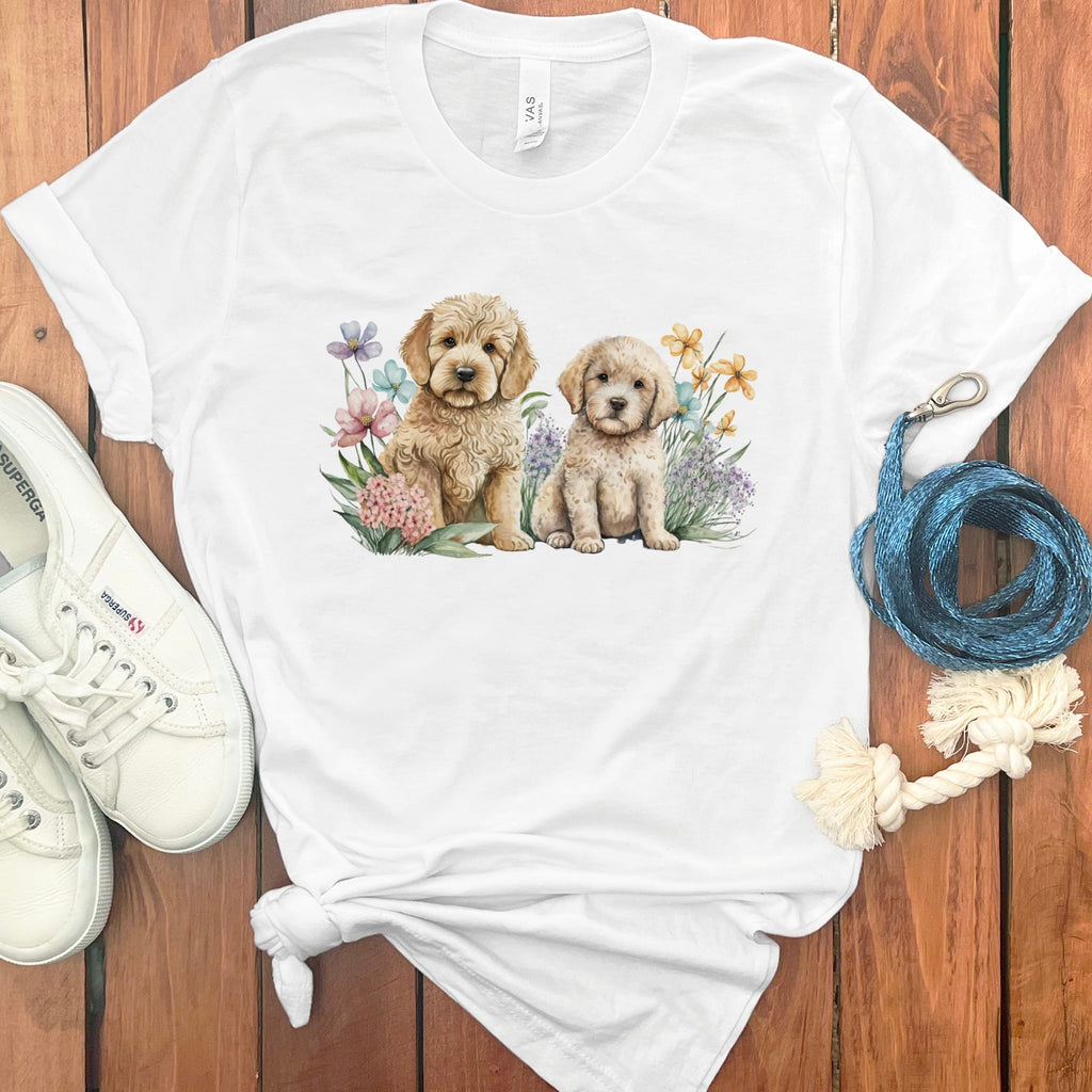 Watercolor Doodle T-Shirt in White / M by Puppy Jo